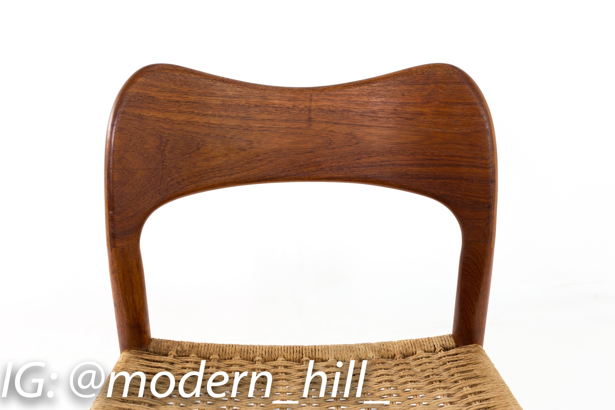 Niels Moller Number 71 Danish Teak Caned Mid Century Modern Dining or Desk Chair