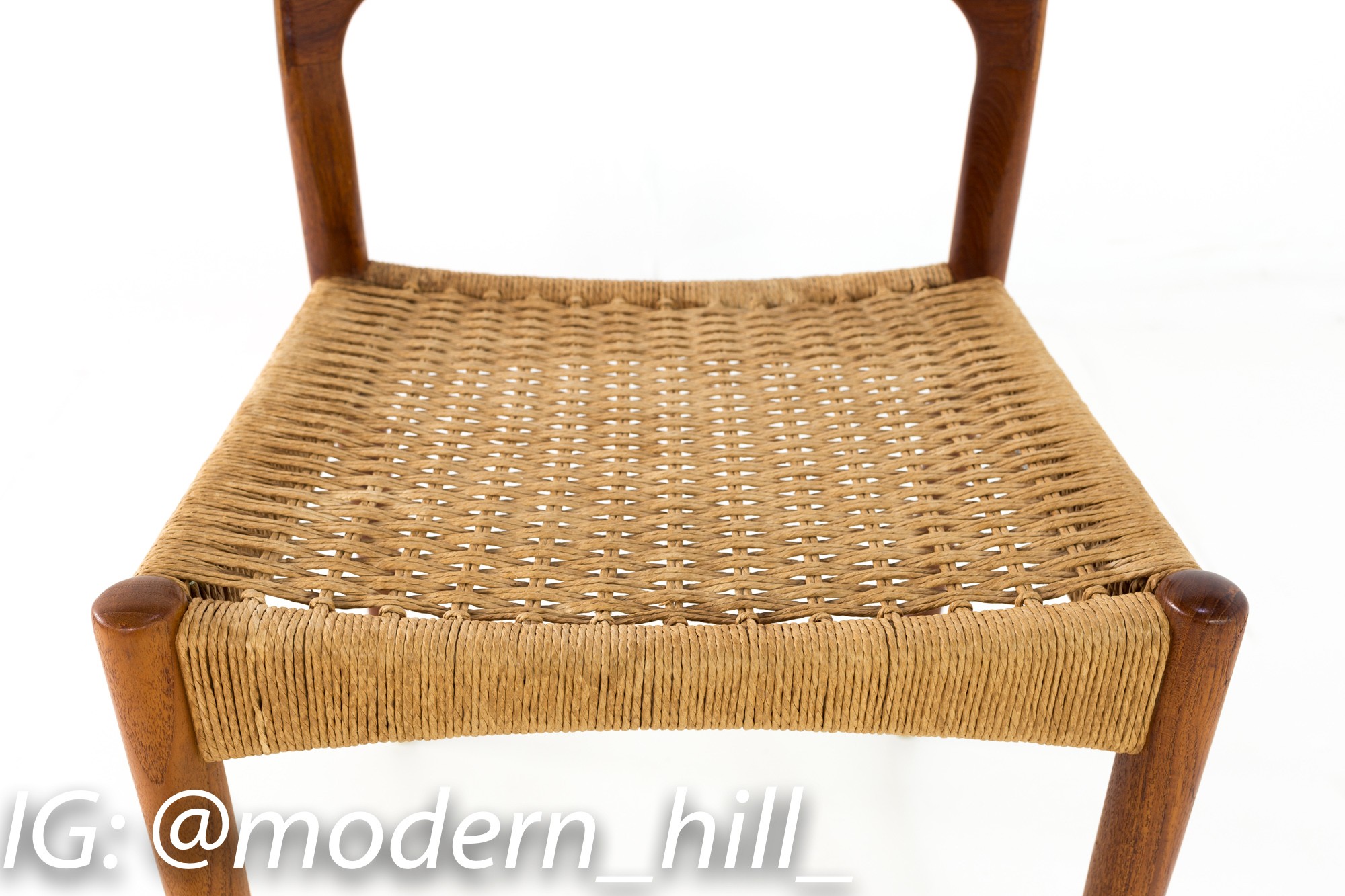 Niels Moller Number 71 Danish Teak Caned Mid Century Modern Dining or Desk Chair