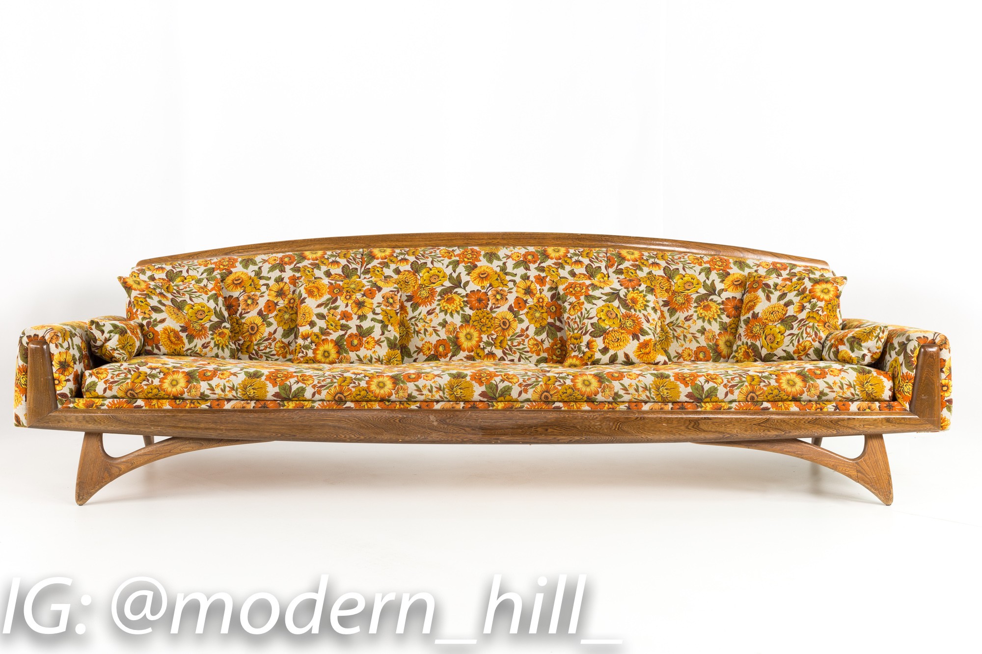 Kroehler Adrian Pearsall Style Mid Century Modern Gondola Sofa