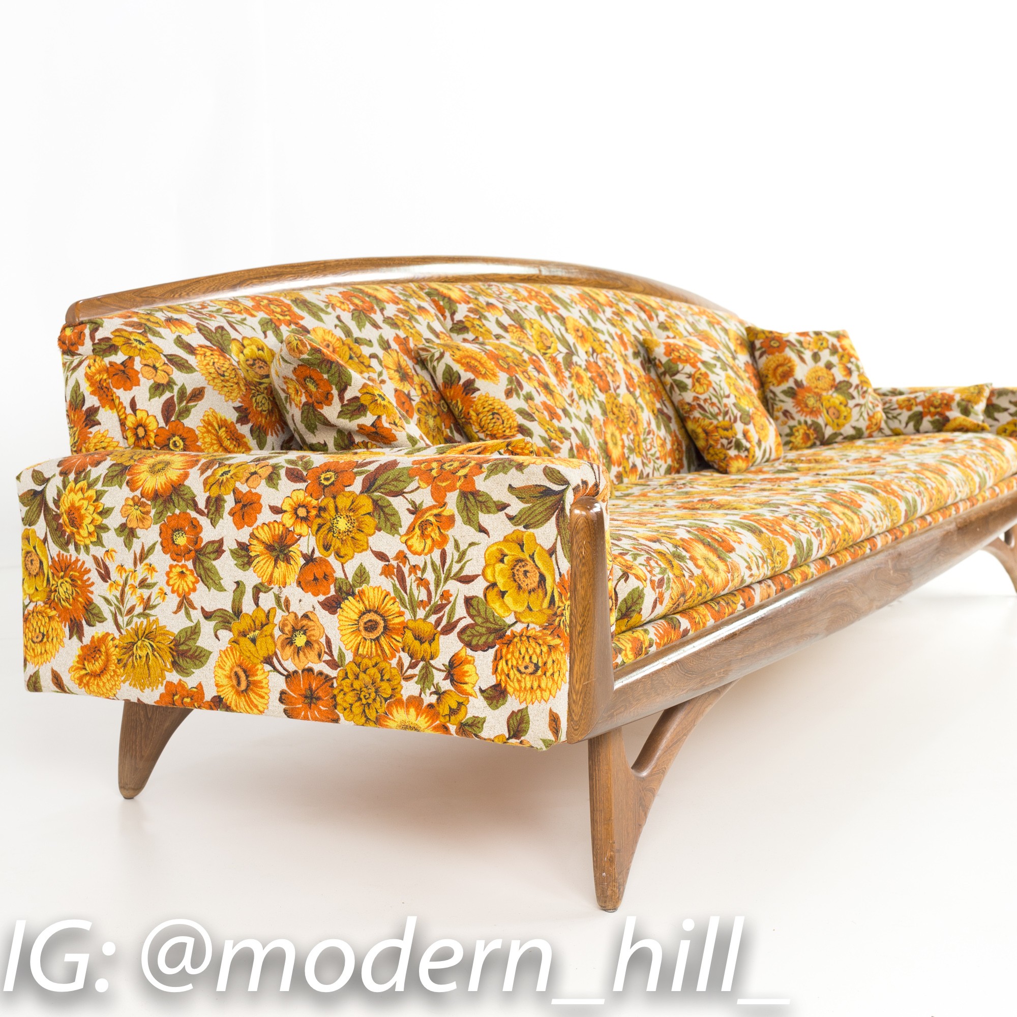 Kroehler Adrian Pearsall Style Mid Century Modern Gondola Sofa
