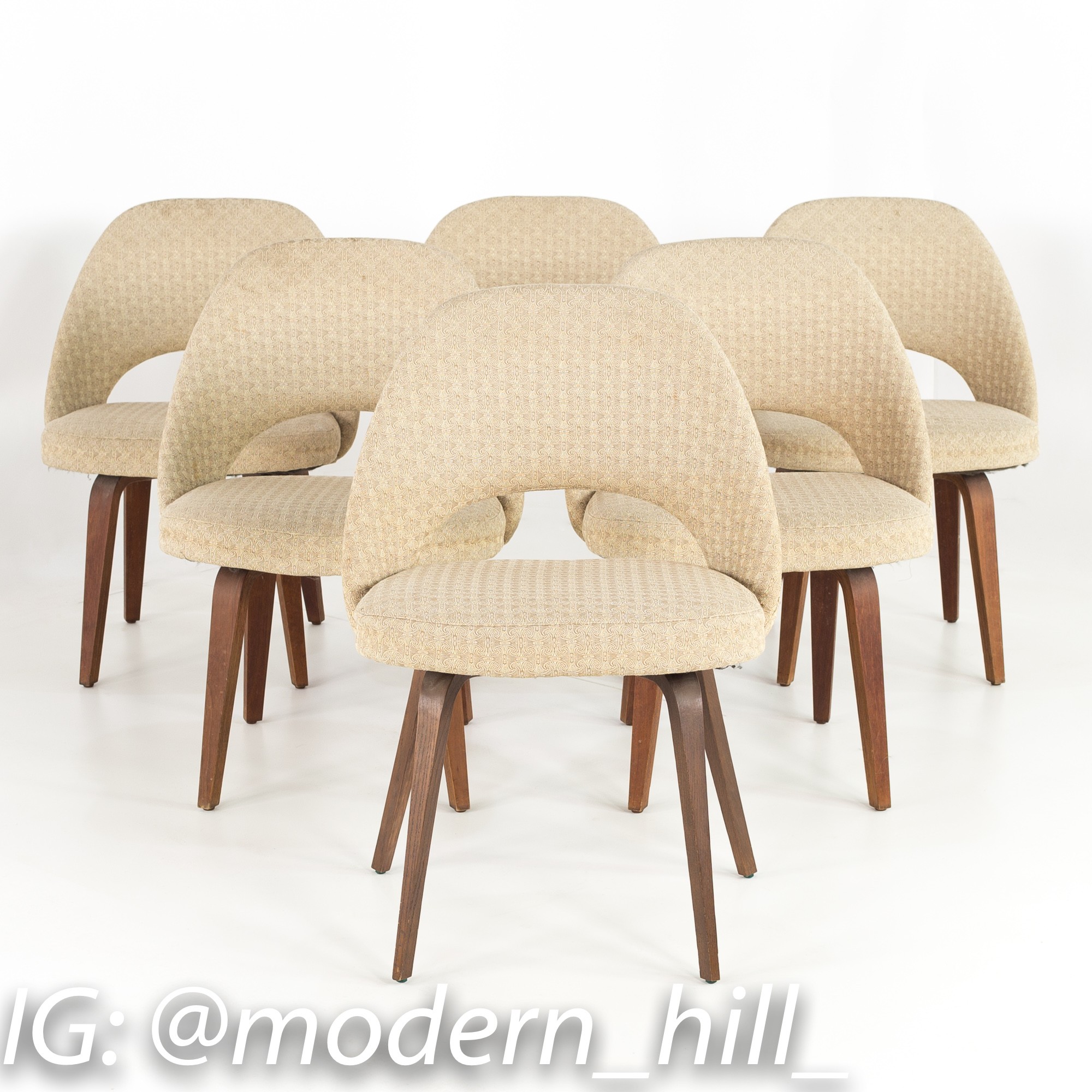 Eero Saarinen for Knoll Mid Century Modern Armless Executive Dining or Desk Chairs - Set of 8