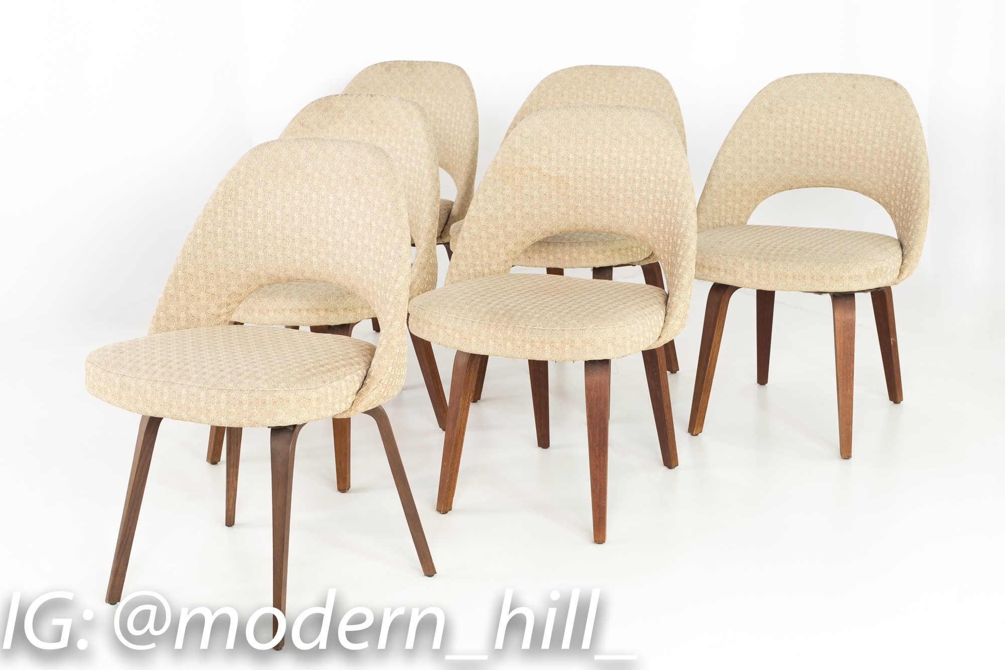 Eero Saarinen for Knoll Mid Century Modern Armless Executive Dining or Desk Chairs - Set of 8