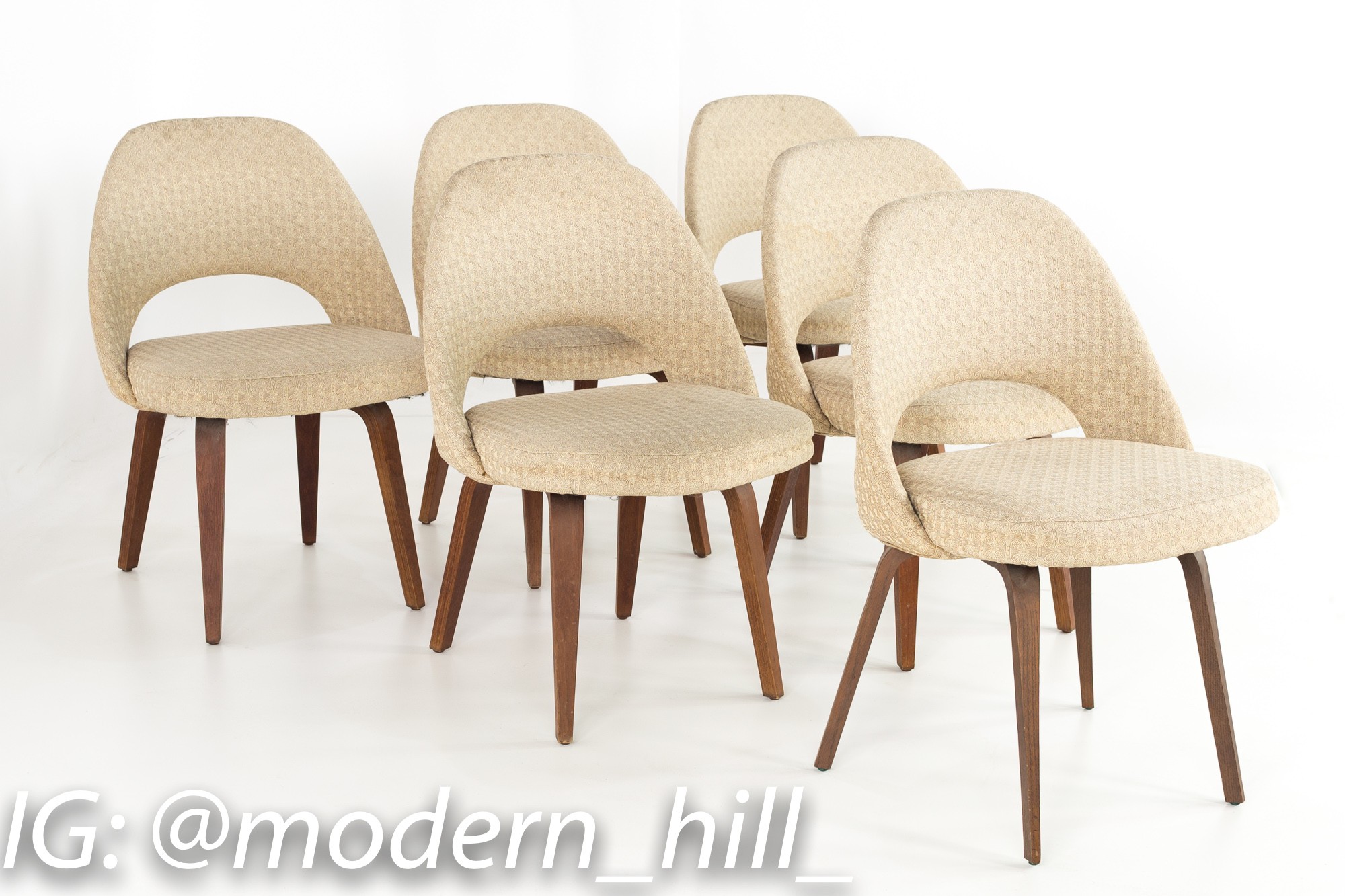 Eero Saarinen for Knoll Mid Century Modern Armless Executive Dining or Desk Chairs - Set of 8