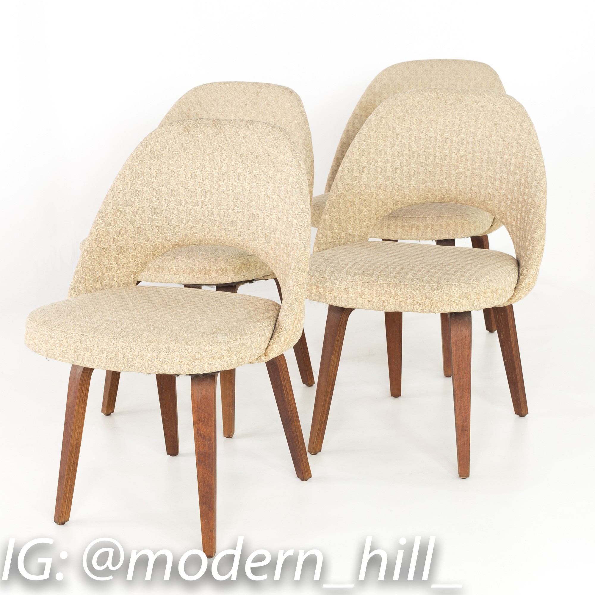 Eero Saarinen for Knoll Mid Century Modern Armless Executive Dining or Desk Chairs - Set of 8