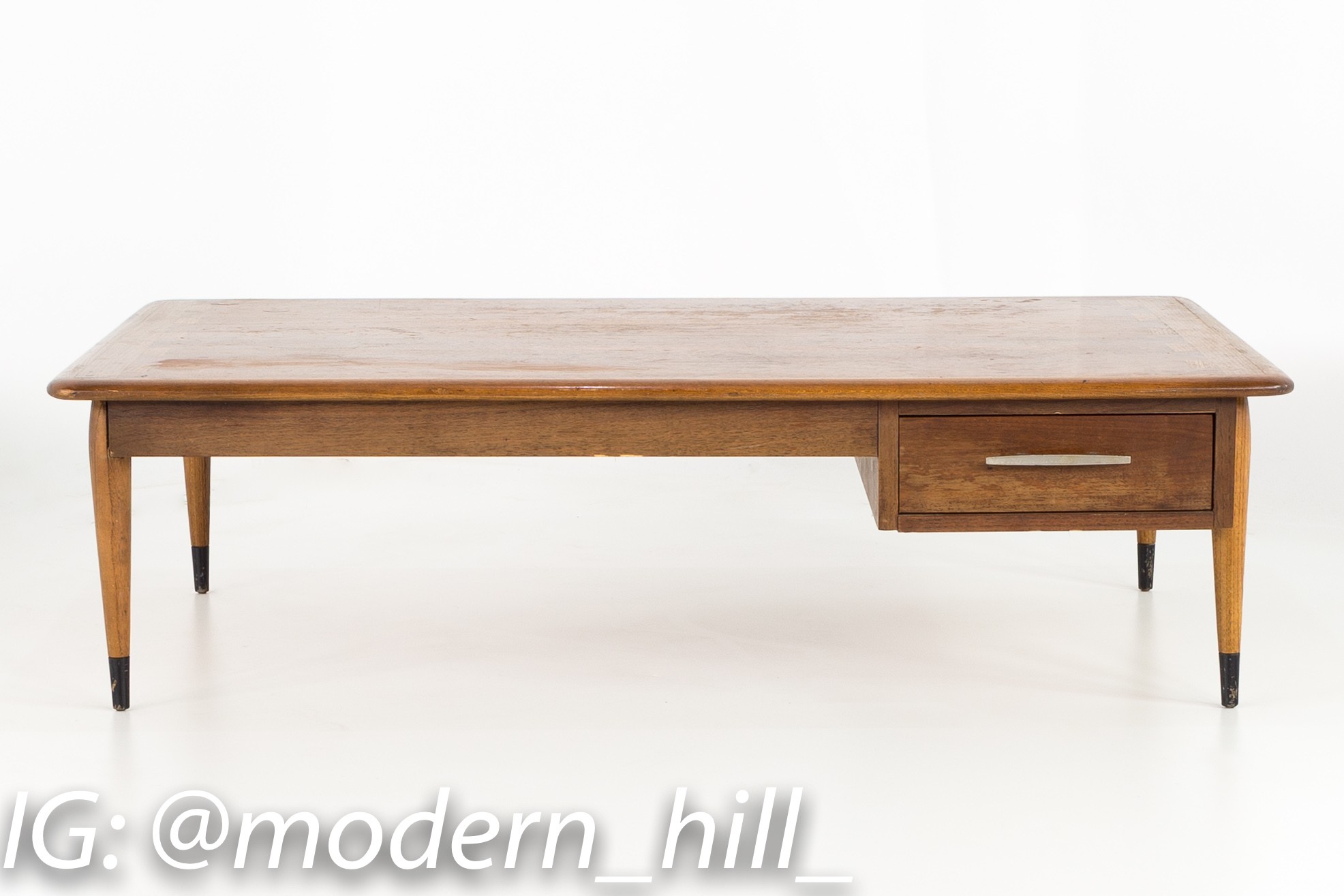 Andre Bus for Lane Acclaim Mid Century Large Walnut Dovetail Coffee Table