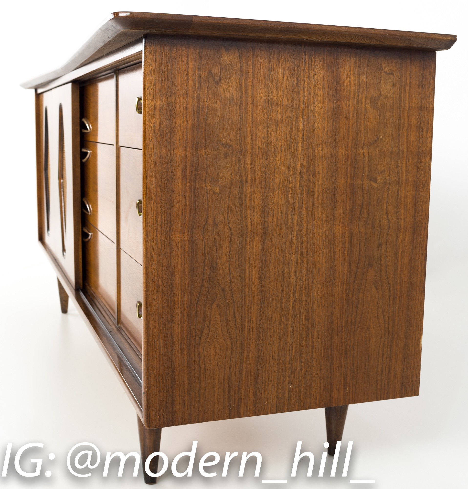 Kent Coffey Greenbrier Mid Century Walnut Lowboy Dresser