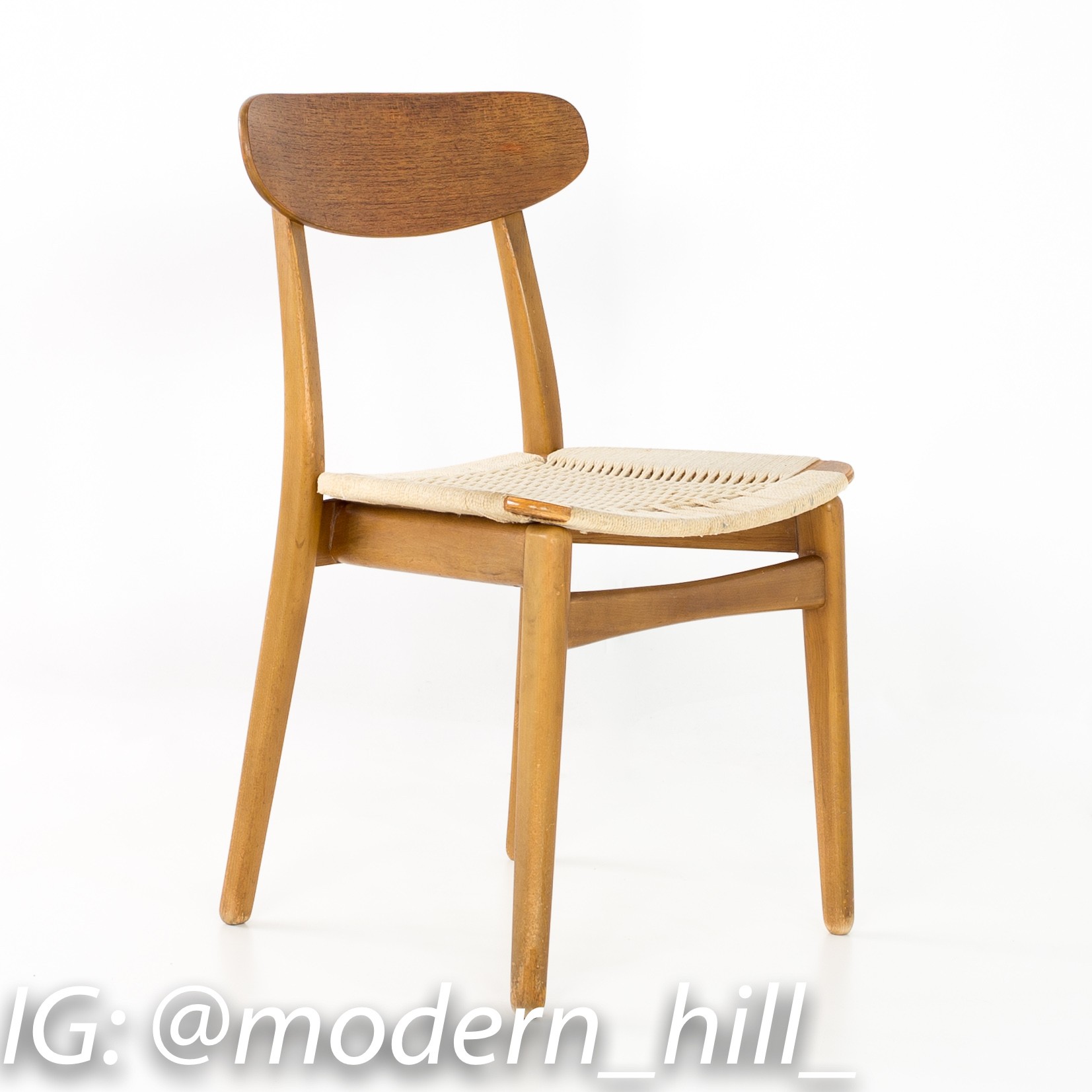 Images | Mid Century Modern Furniture - Mid Century Furniture Chicago Mid Century Danish Teak Roped Seat Dining Chairs - Matching Pair