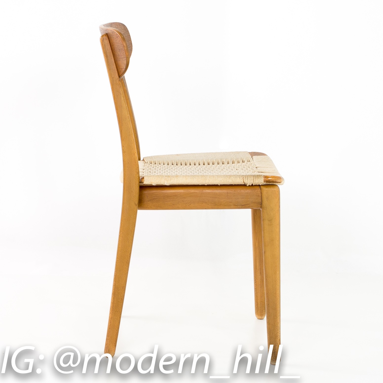 Images | Mid Century Modern Furniture - Mid Century Furniture Chicago Mid Century Danish Teak Roped Seat Dining Chairs - Matching Pair