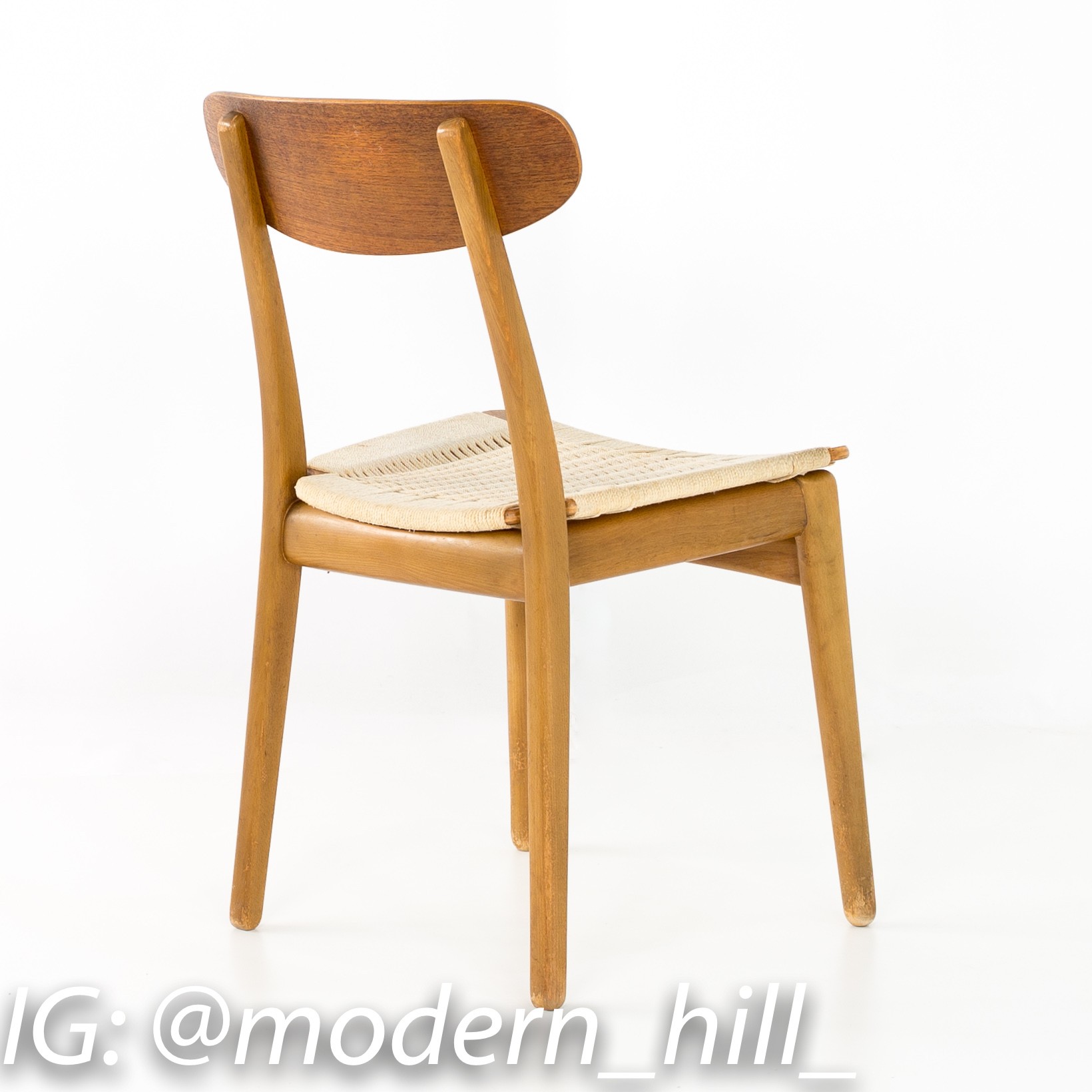 Images | Mid Century Modern Furniture - Mid Century Furniture Chicago Mid Century Danish Teak Roped Seat Dining Chairs - Matching Pair