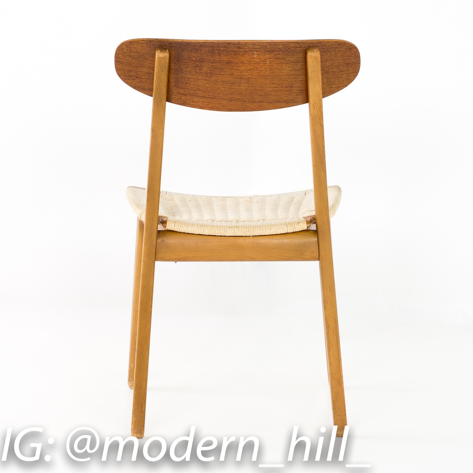 Images | Mid Century Modern Furniture - Mid Century Furniture Chicago Mid Century Danish Teak Roped Seat Dining Chairs - Matching Pair