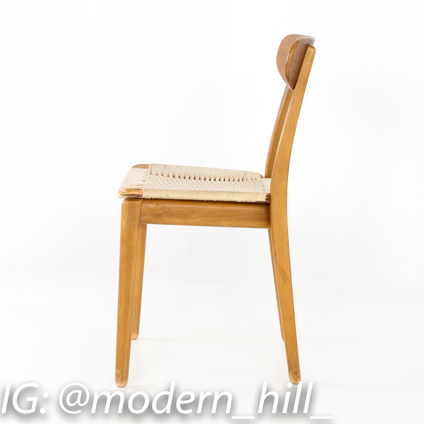 Images | Mid Century Modern Furniture - Mid Century Furniture Chicago Mid Century Danish Teak Roped Seat Dining Chairs - Matching Pair