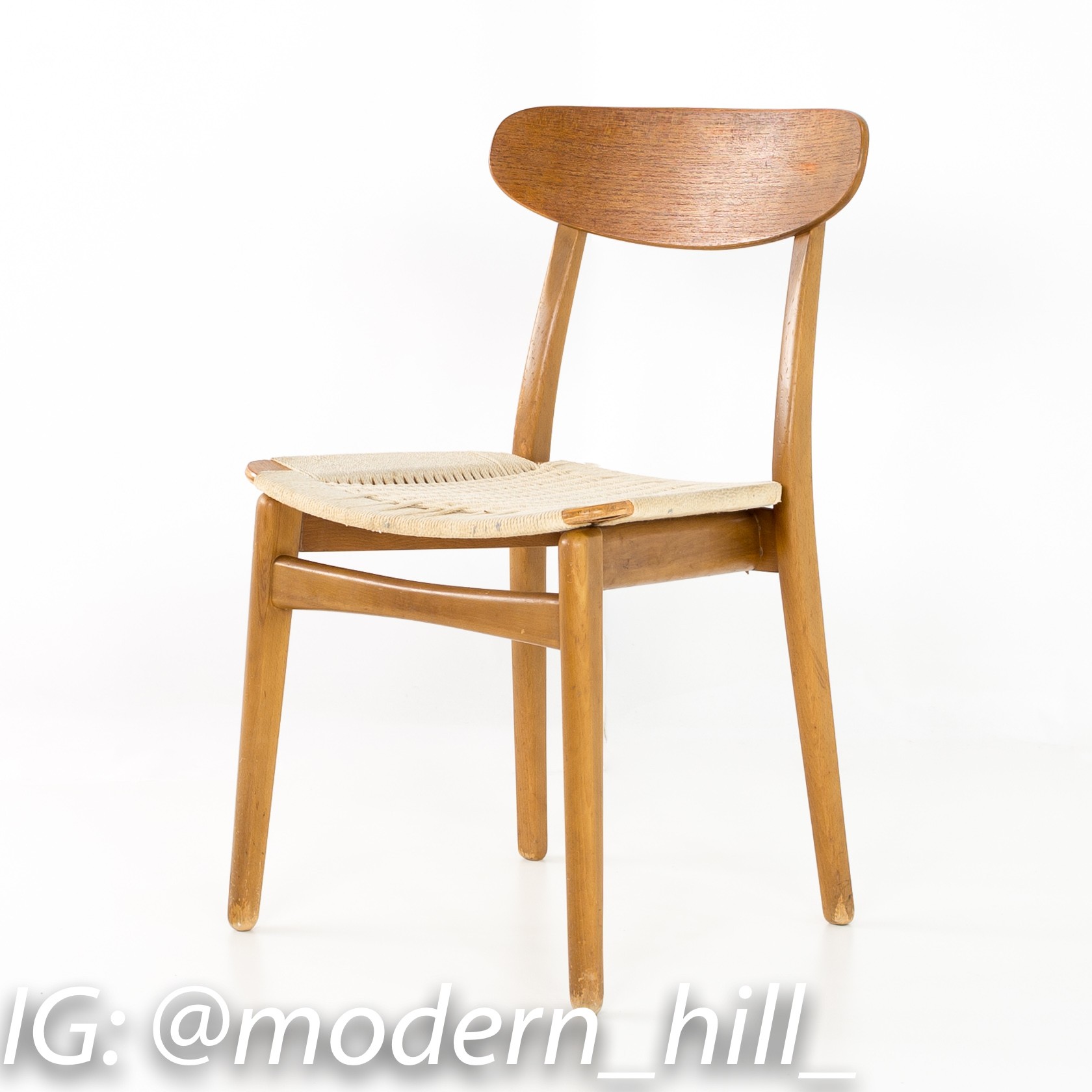 Images | Mid Century Modern Furniture - Mid Century Furniture Chicago Mid Century Danish Teak Roped Seat Dining Chairs - Matching Pair