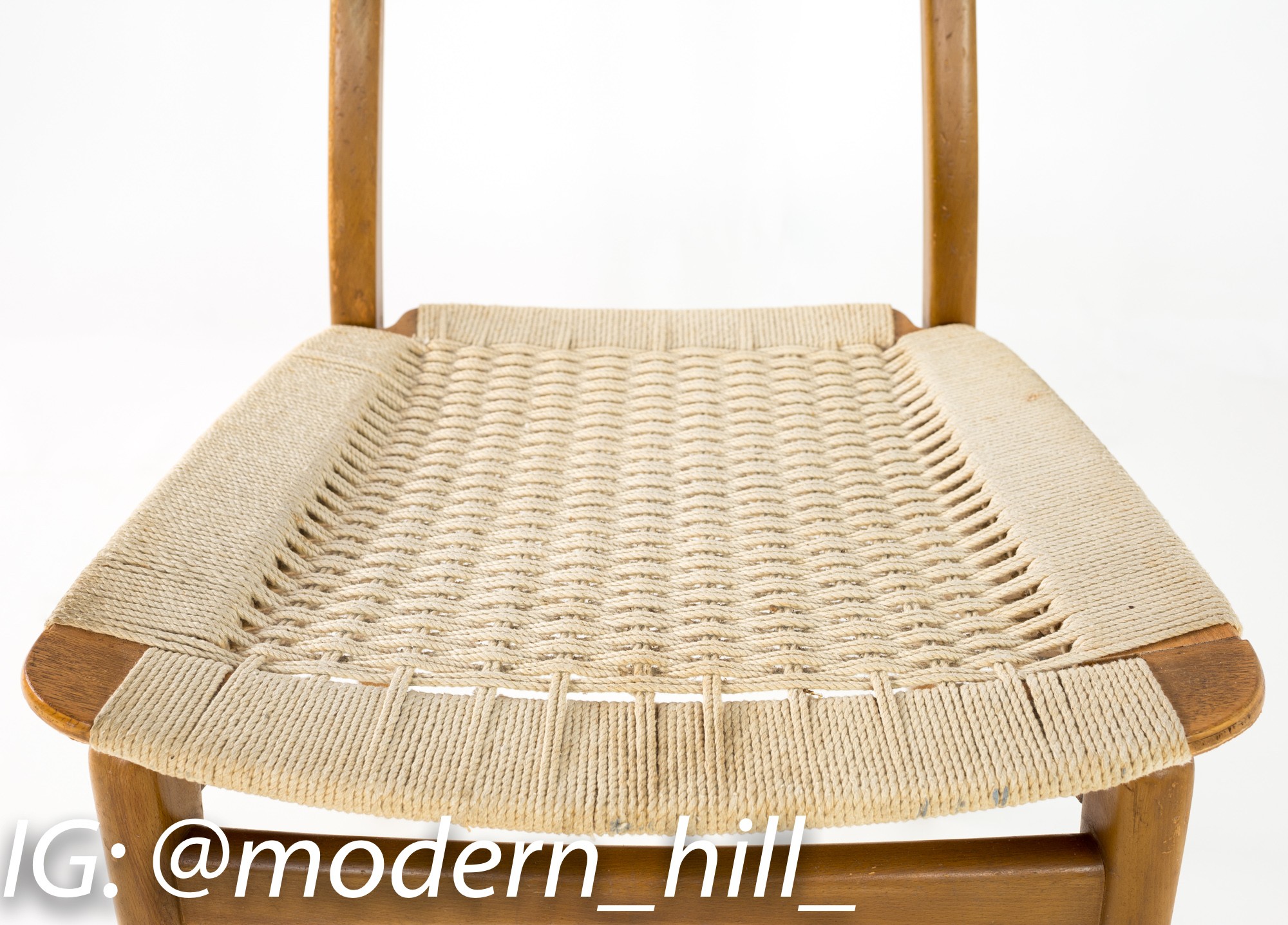 Images | Mid Century Modern Furniture - Mid Century Furniture Chicago Mid Century Danish Teak Roped Seat Dining Chairs - Matching Pair