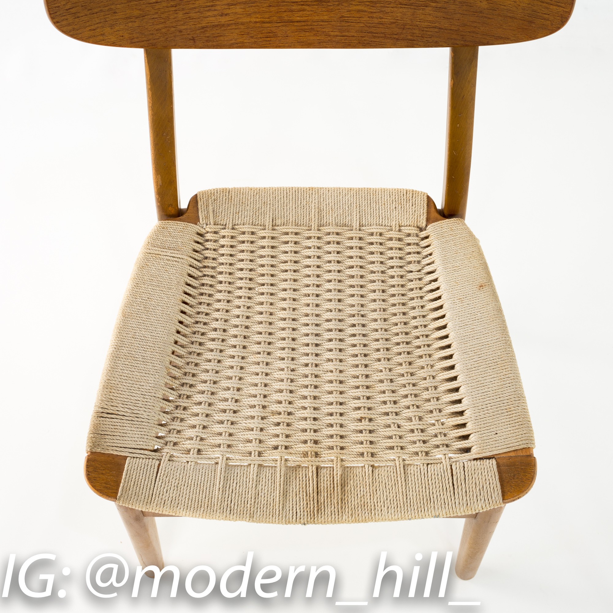 Images | Mid Century Modern Furniture - Mid Century Furniture Chicago Mid Century Danish Teak Roped Seat Dining Chairs - Matching Pair