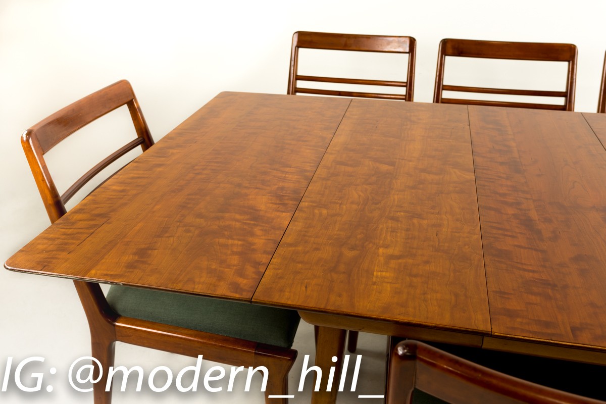 Mid-century Burlwood Dining Room Table