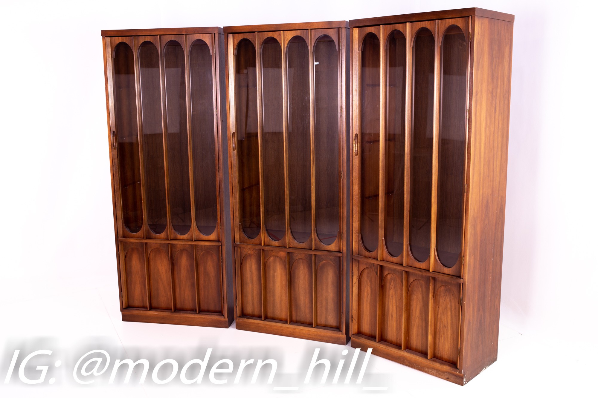 Kent Coffey Perspecta Style Brutalist Shelving Wall Unit Room Divider China Cabinet