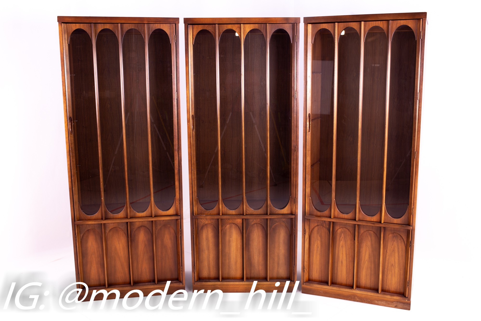 Kent Coffey Perspecta Style Brutalist Shelving Wall Unit Room Divider China Cabinet