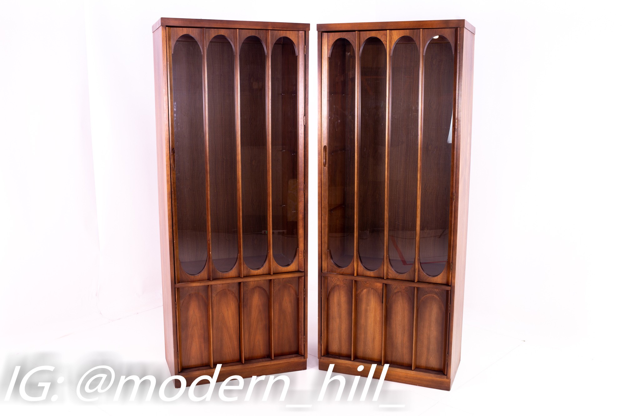 Kent Coffey Perspecta Style Brutalist Shelving Wall Unit Room Divider China Cabinet