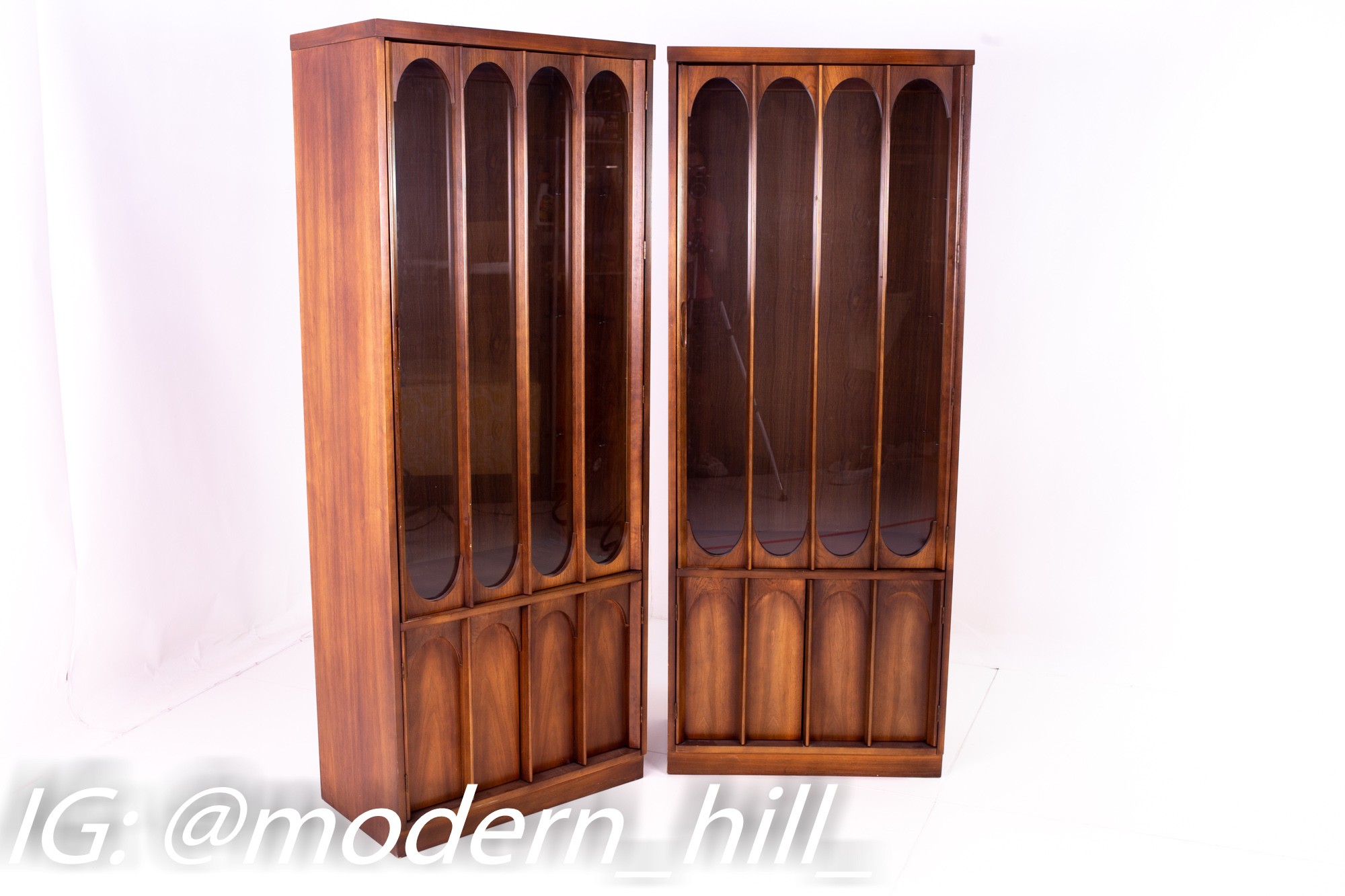 Kent Coffey Perspecta Style Brutalist Shelving Wall Unit Room Divider China Cabinet