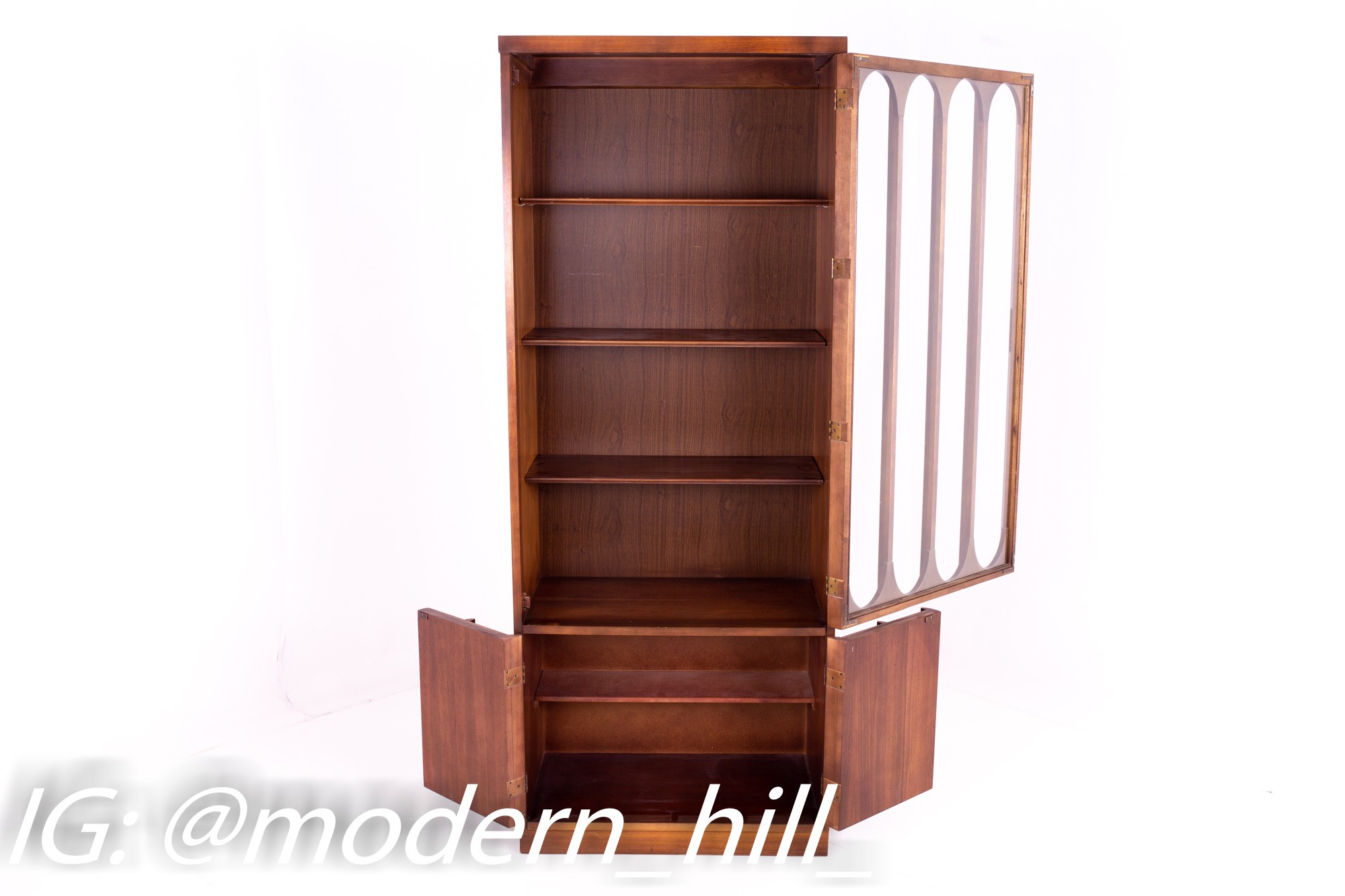 Kent Coffey Perspecta Style Brutalist Shelving Wall Unit Room Divider China Cabinet