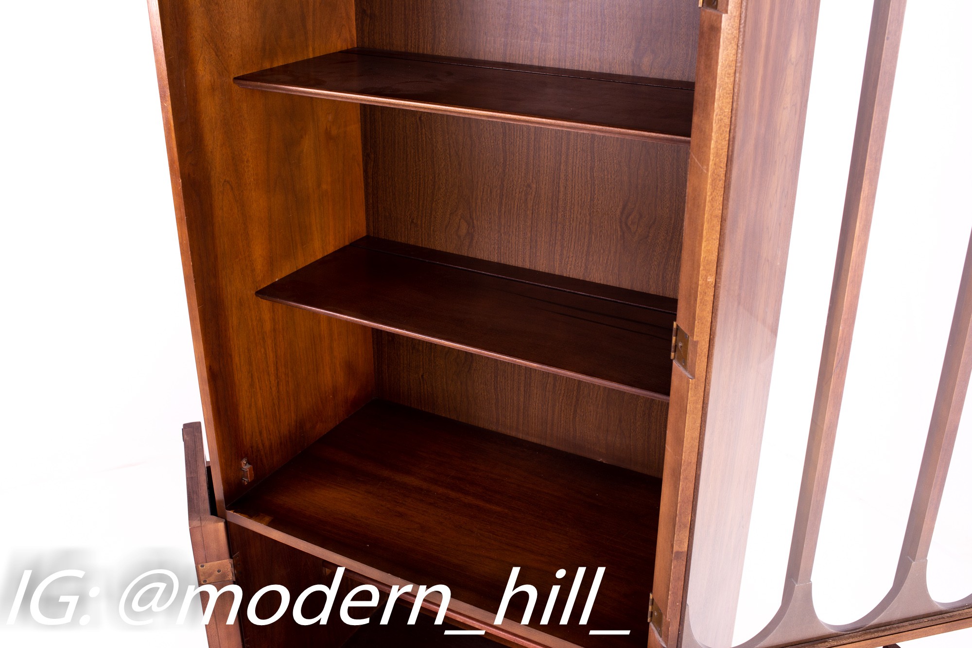 Kent Coffey Perspecta Style Brutalist Shelving Wall Unit Room Divider China Cabinet