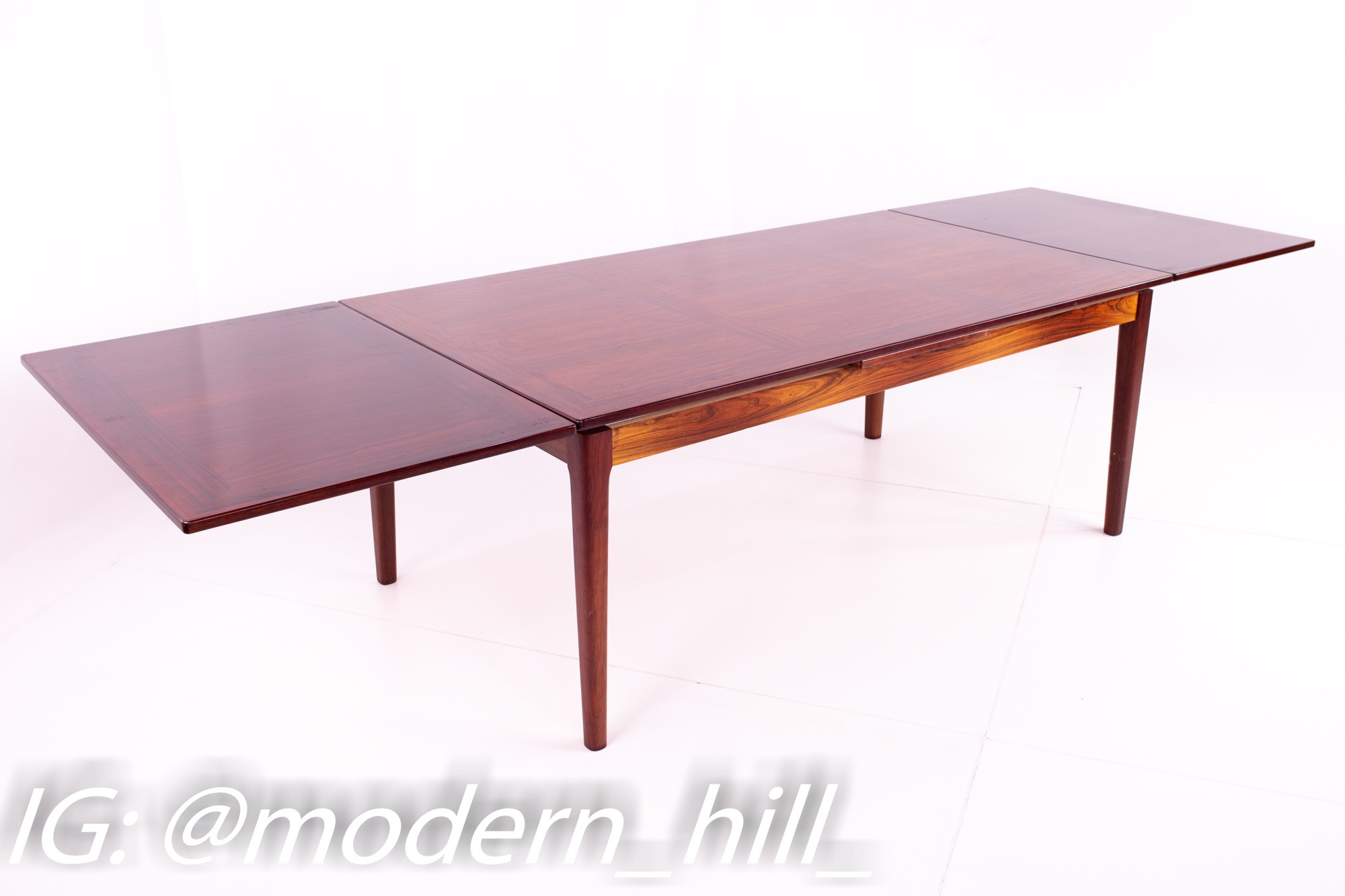 Skovby Rosewood Mid Century Hidden Leaf 12 Person Dining Table