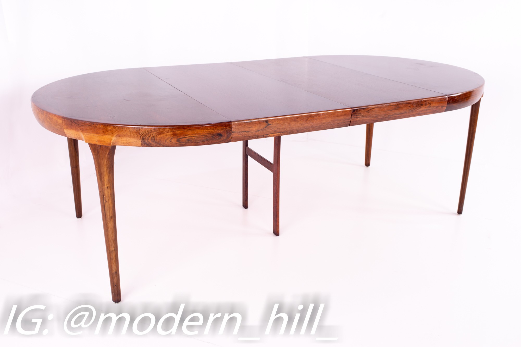 Ib Kofod Larsen for Faarup Mobelfabrik Mid Century Rosewood Expanding Circle Oval Dining Table