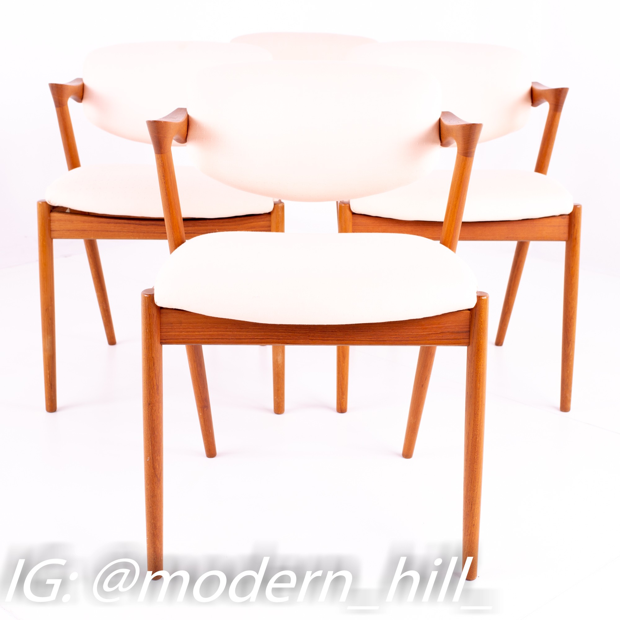 Kai Kristiansen Mid Century Teak Z Captain's Dining Chair - Set of 6