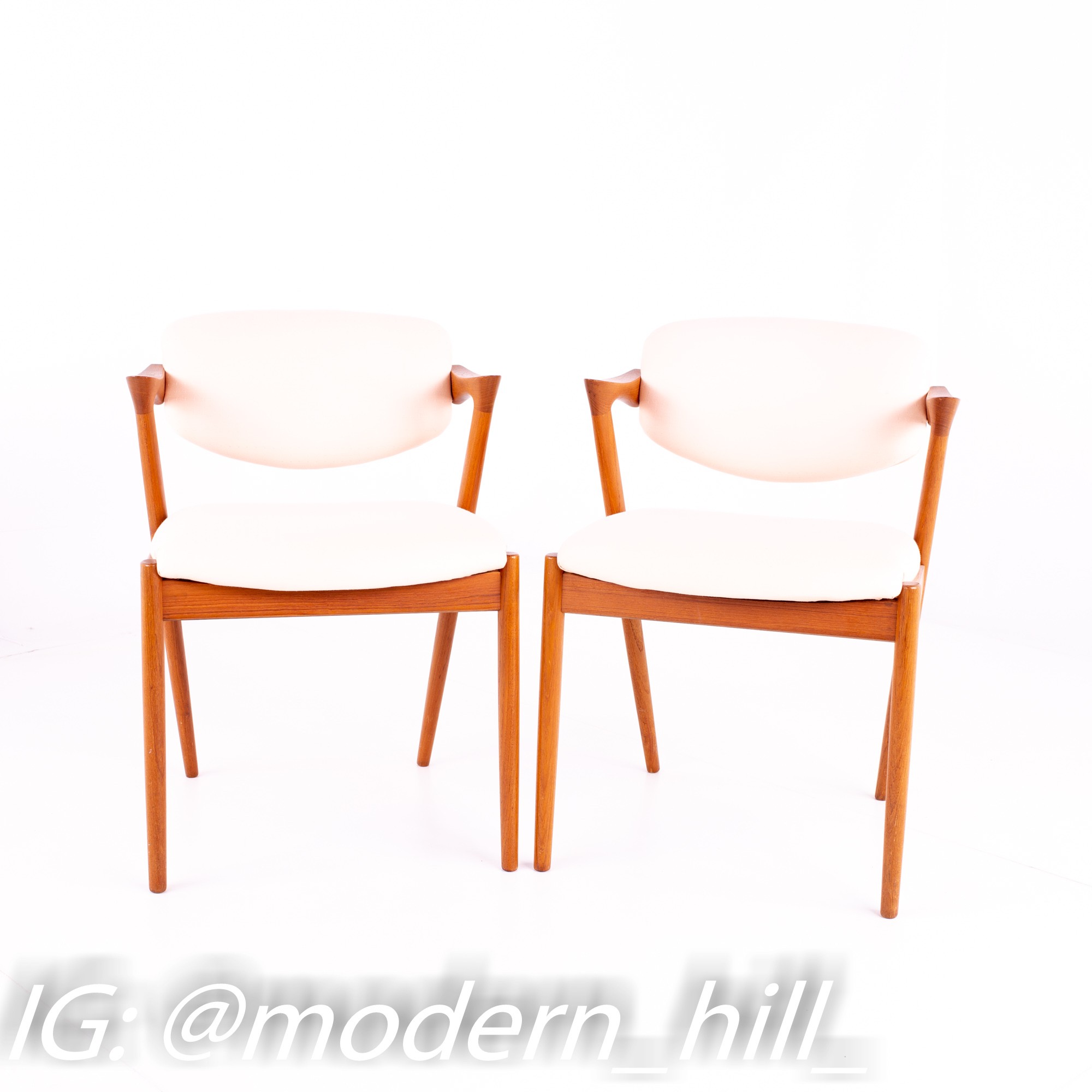 Kai Kristiansen Mid Century Teak Z Captain's Dining Chair - Set of 6
