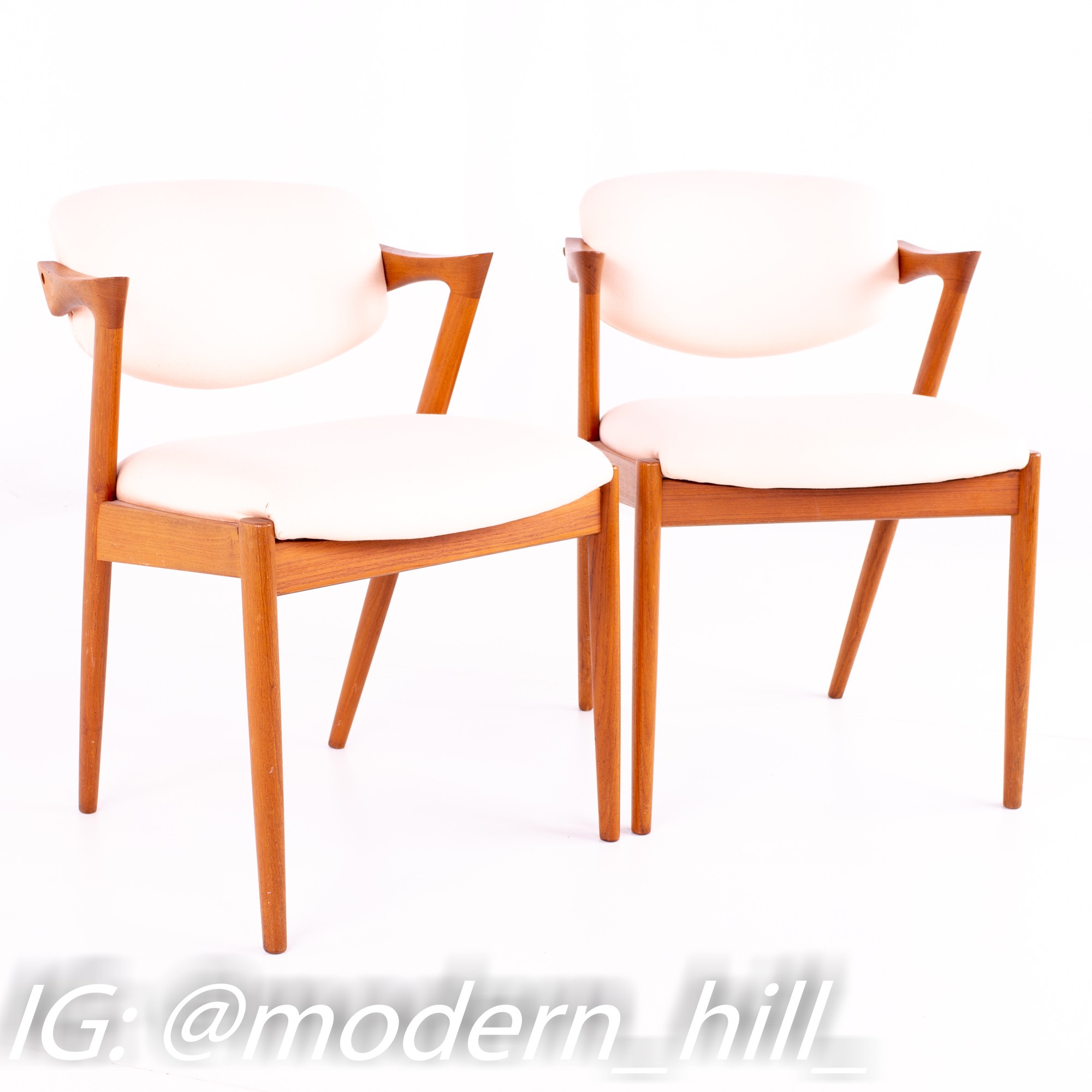 Kai Kristiansen Mid Century Teak Z Captain's Dining Chair - Set of 6