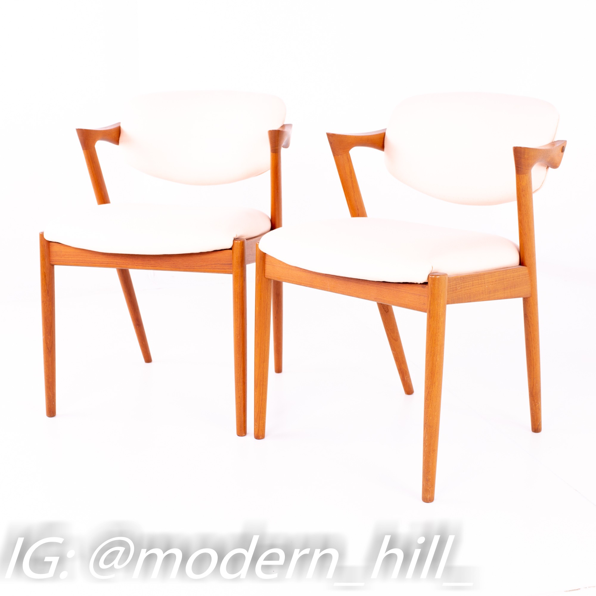 Kai Kristiansen Mid Century Teak Z Captain's Dining Chair - Set of 6