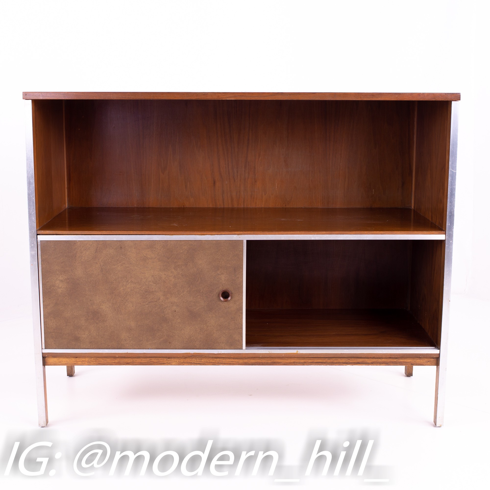 Paul Mccobb for Calvin Linear Mid Century Walnut Sideboard Console Display Shelf
