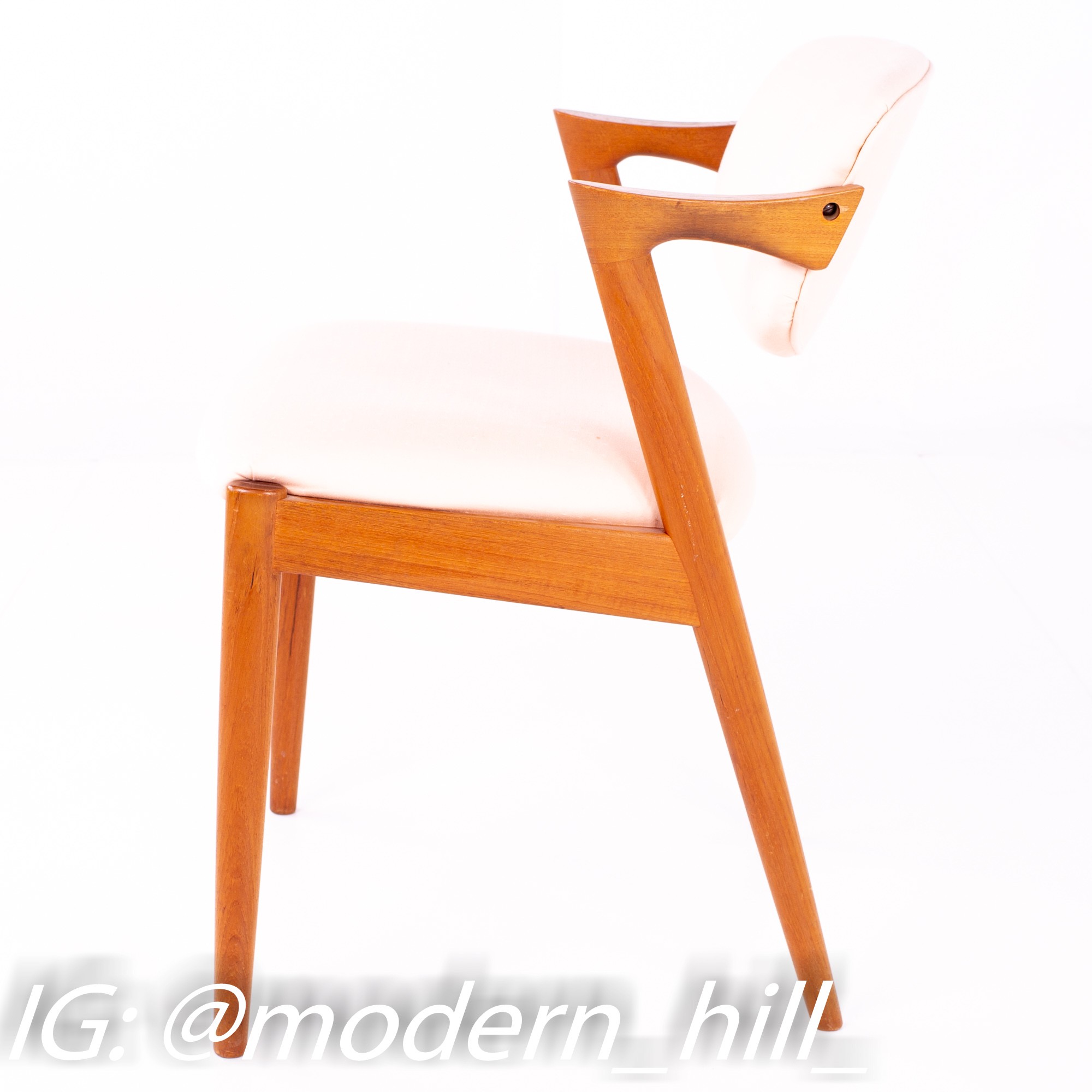 Kai Kristiansen Mid Century Teak Z Captain's Dining Chair - Pair