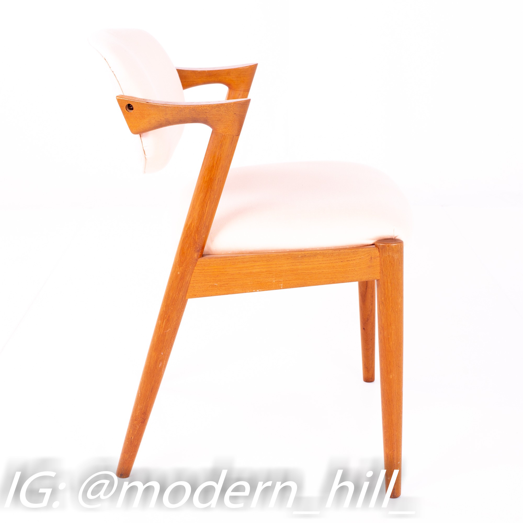 Kai Kristiansen Mid Century Teak Z Captain's Dining Chair - Pair