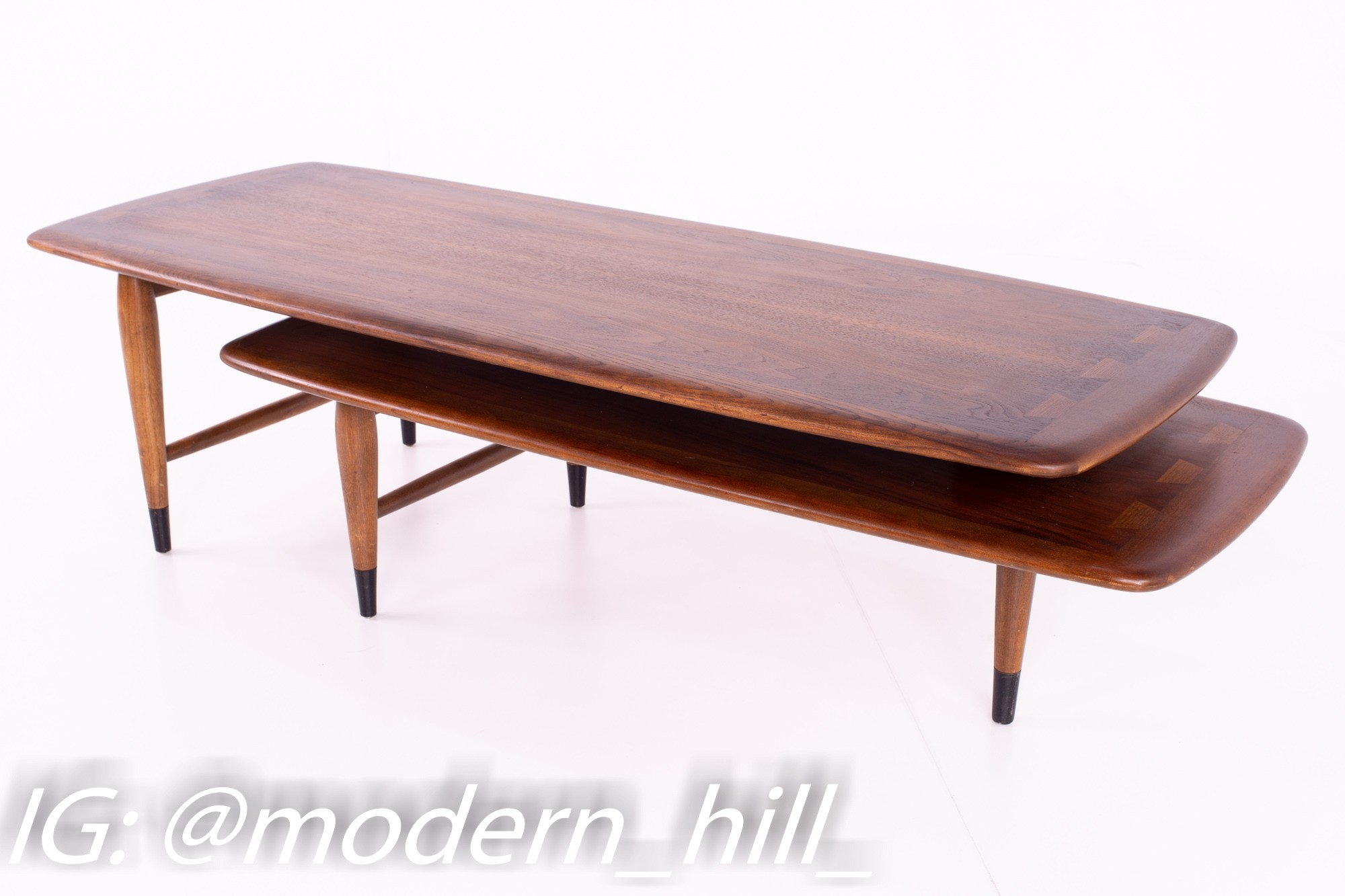 Andre Bus for Lane Acclaim Mid Century Walnut Dovetail Switchblade Coffee Table