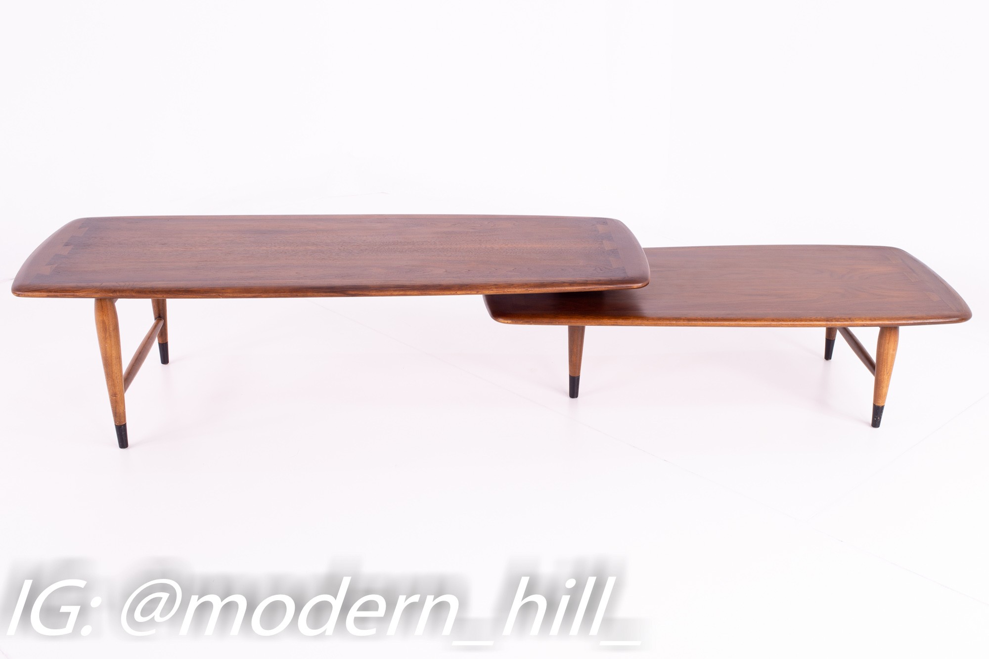 Andre Bus for Lane Acclaim Mid Century Walnut Dovetail Switchblade Coffee Table