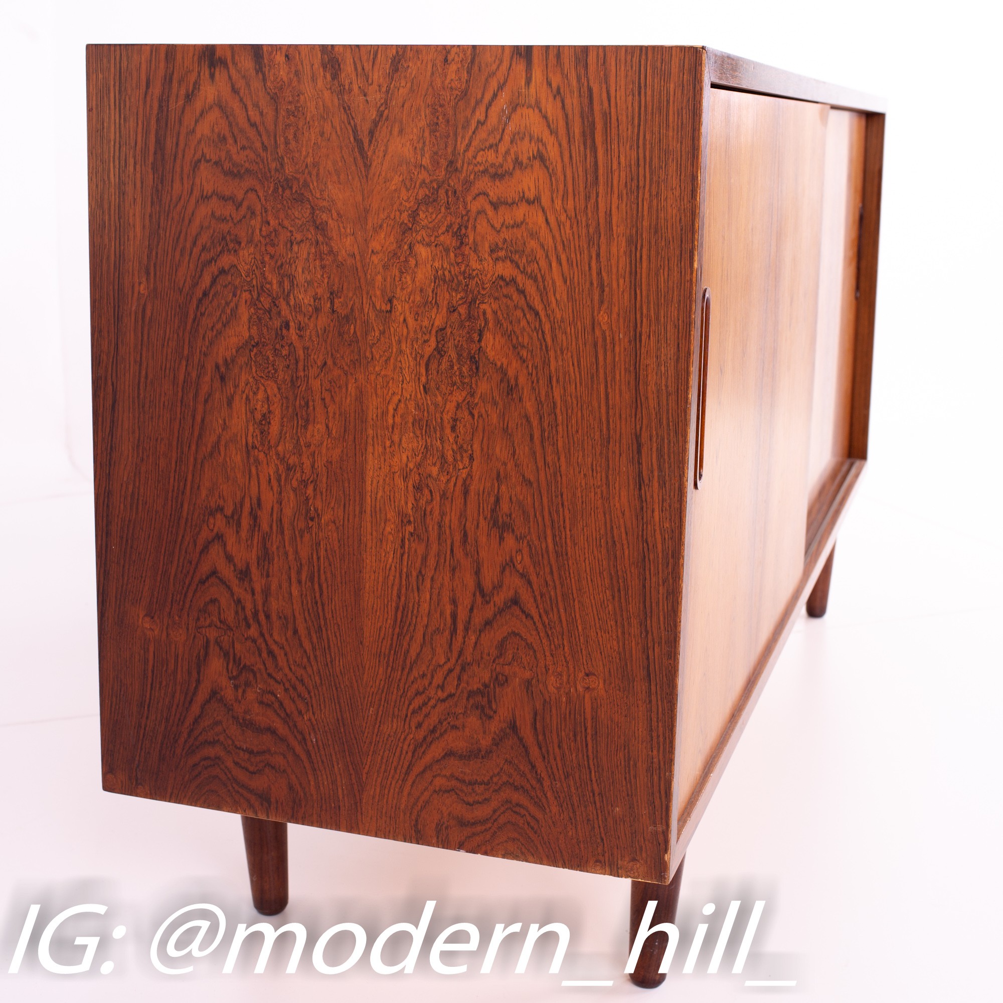 Restored Poul Hundevad Danish Mid Century Rosewood Petite Sideboard Credenza Media Cabinet