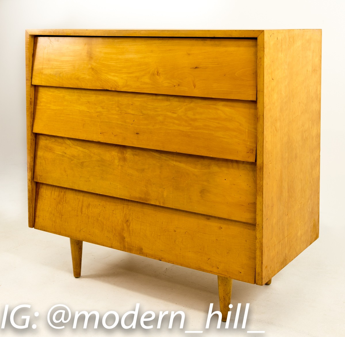 Early Florence Knoll 36-inch Dresser Chest of Drawers - Wood Legs