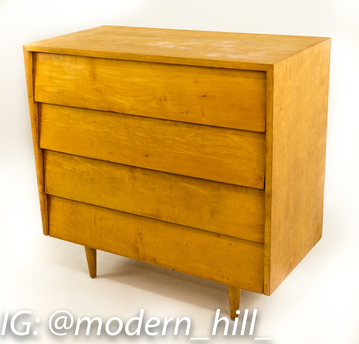 Early Florence Knoll 36-inch Dresser Chest of Drawers - Wood Legs
