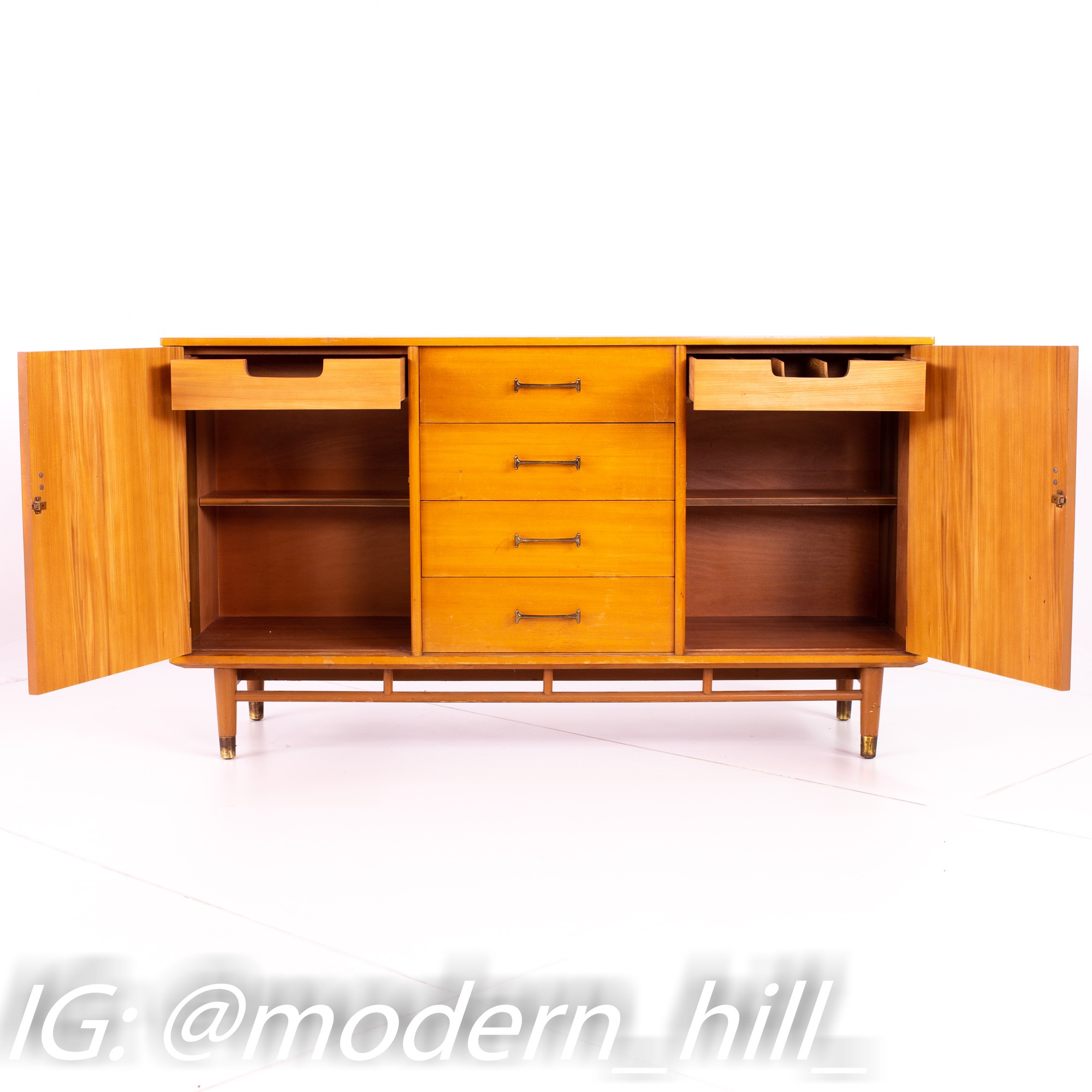 Restored Milo Baughman for Drexel Today's Living Mid Century Blonde Sideboard Credenza Buffet
