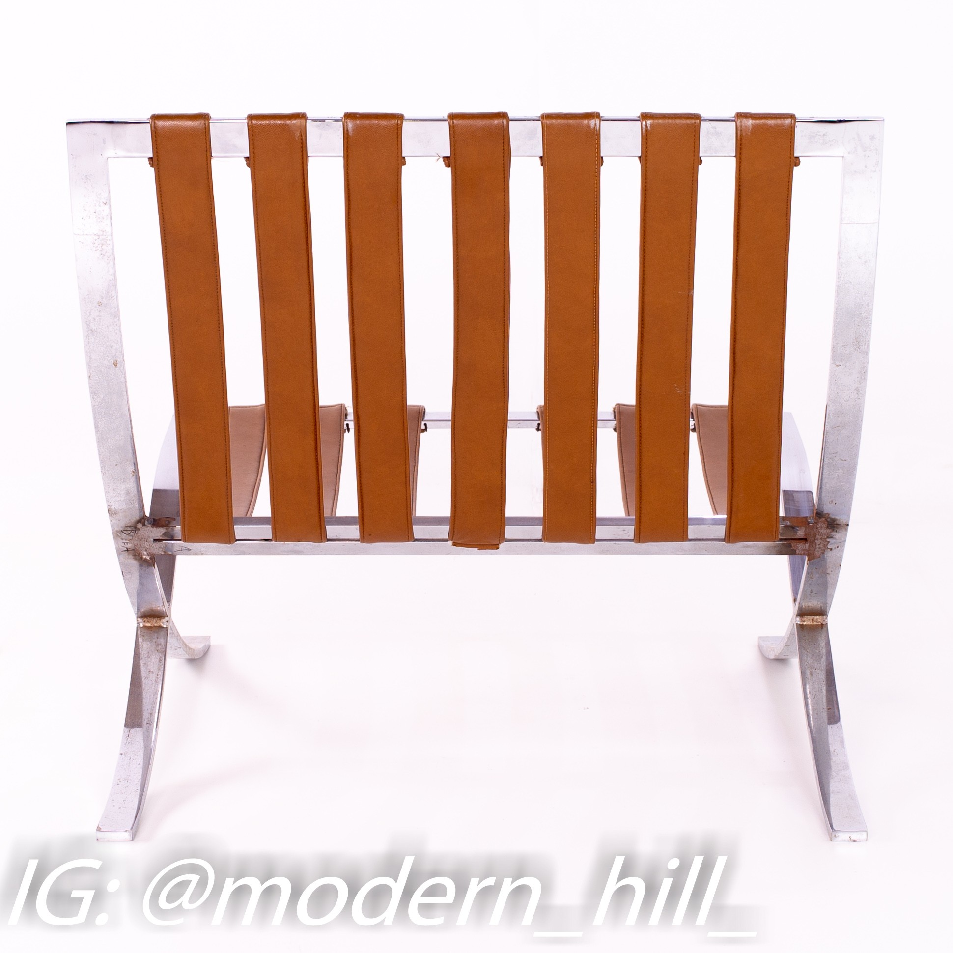 Mies Van Der Rohe Barcelona Style Mid Century Lounge Chair
