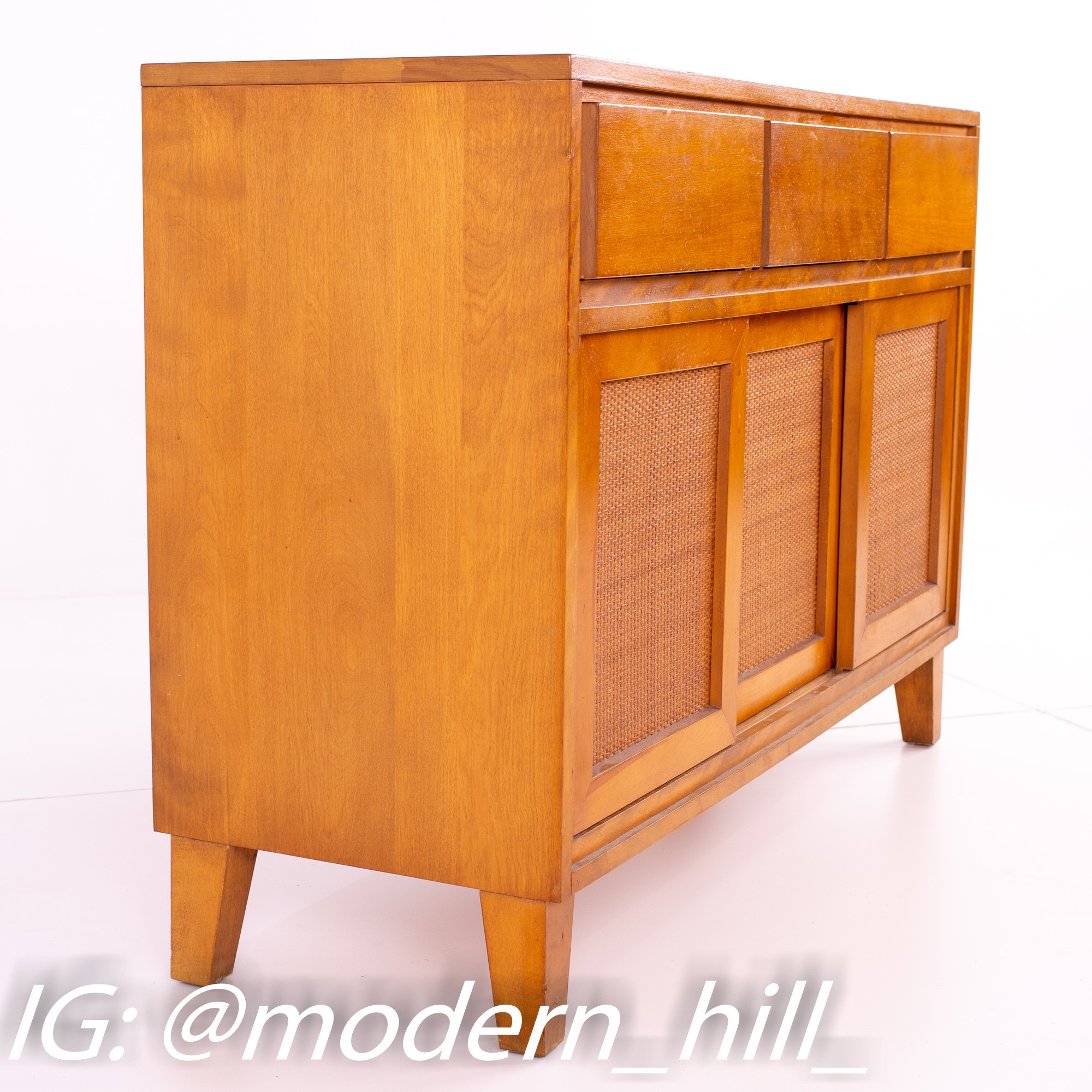 Russel Wright for Conant Ball Mid Century Blonde Sideboard Buffet Credenza