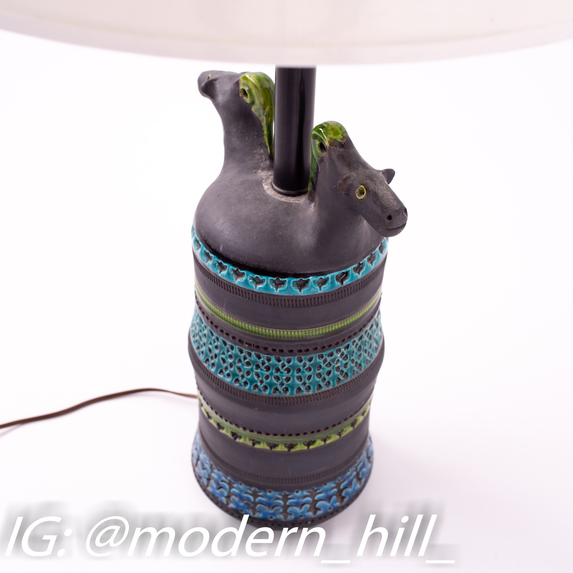 Aldo Londi for Bitossi Mid Century Italian Pottery Horse Lamp