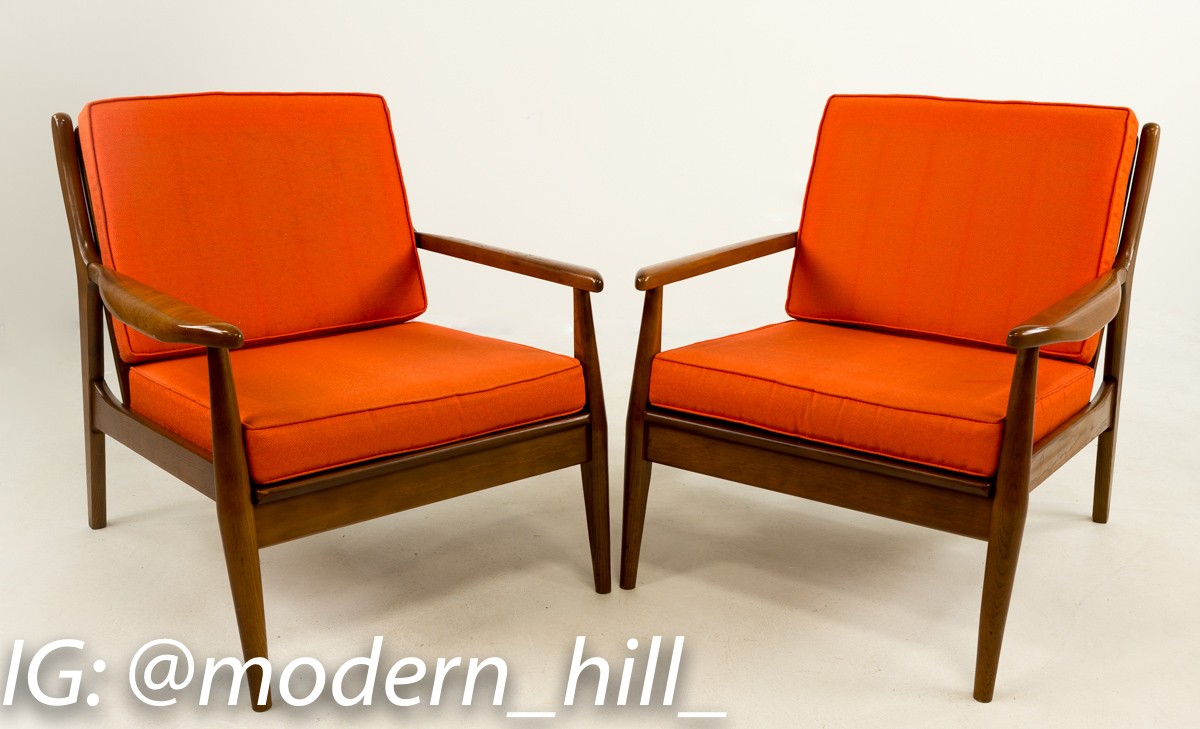 Mid-century Milo Baughman Style Lounge Chairs