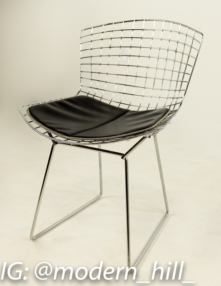 Bertoia Dining Chairs with Black Pads