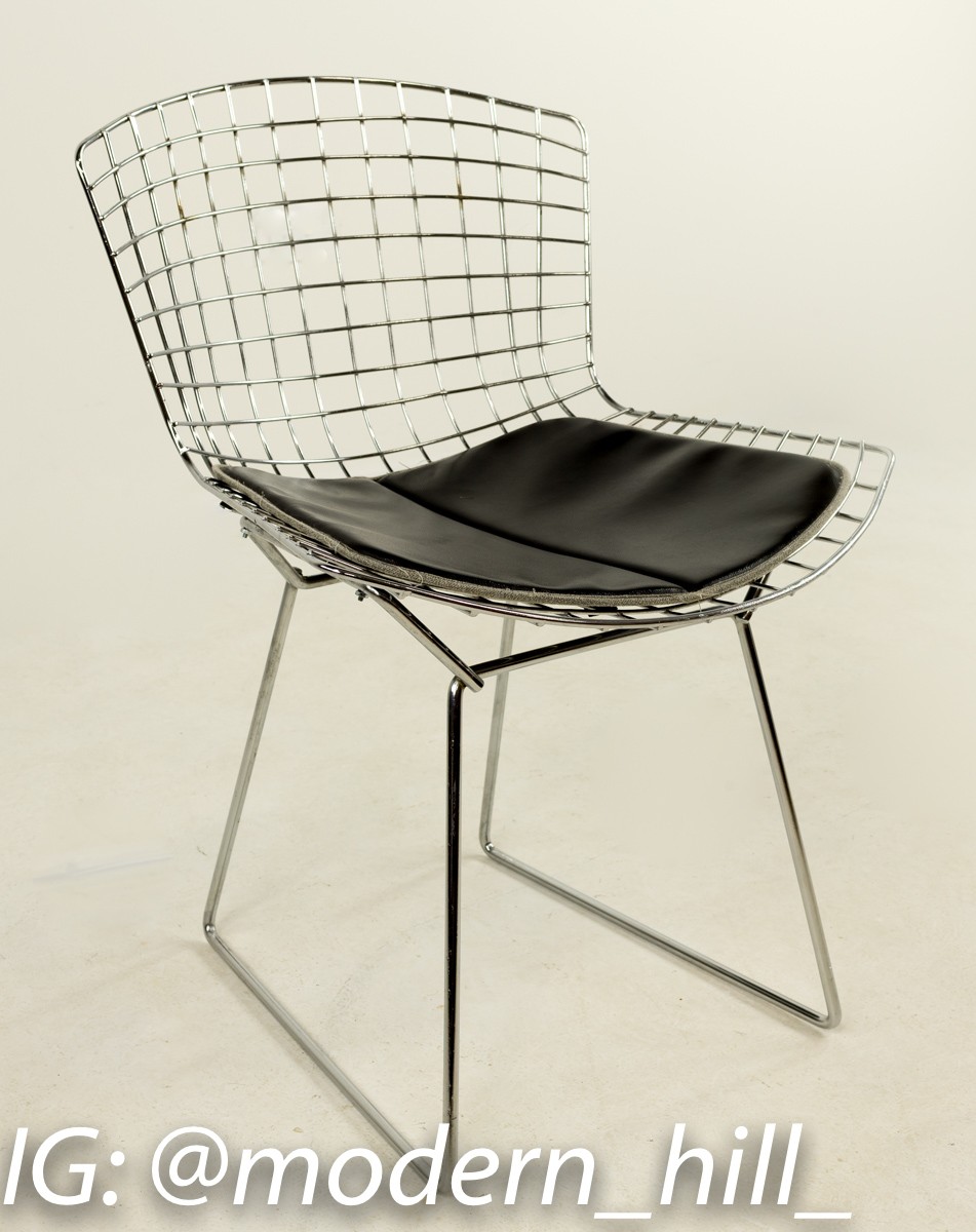 Bertoia Dining Chairs with Black Pads