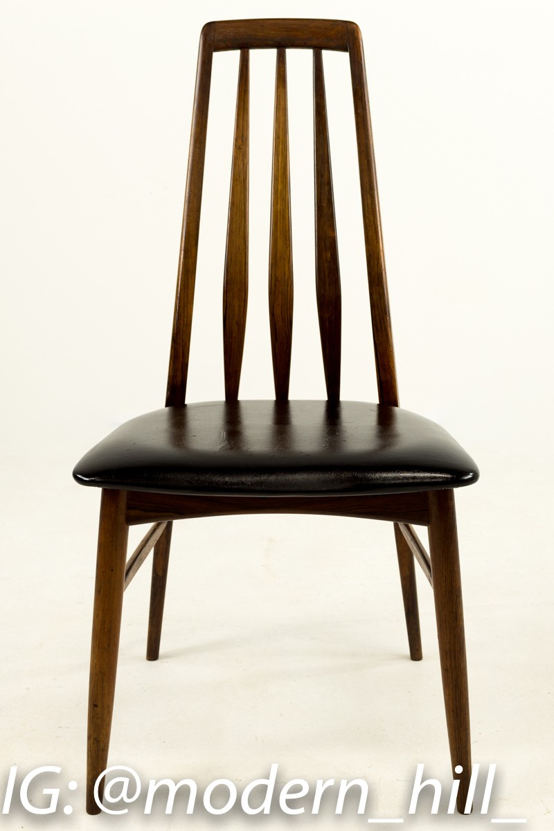 Niels Koefoeds Hornslet Rosewood Eva Dining Chairs Set of 6