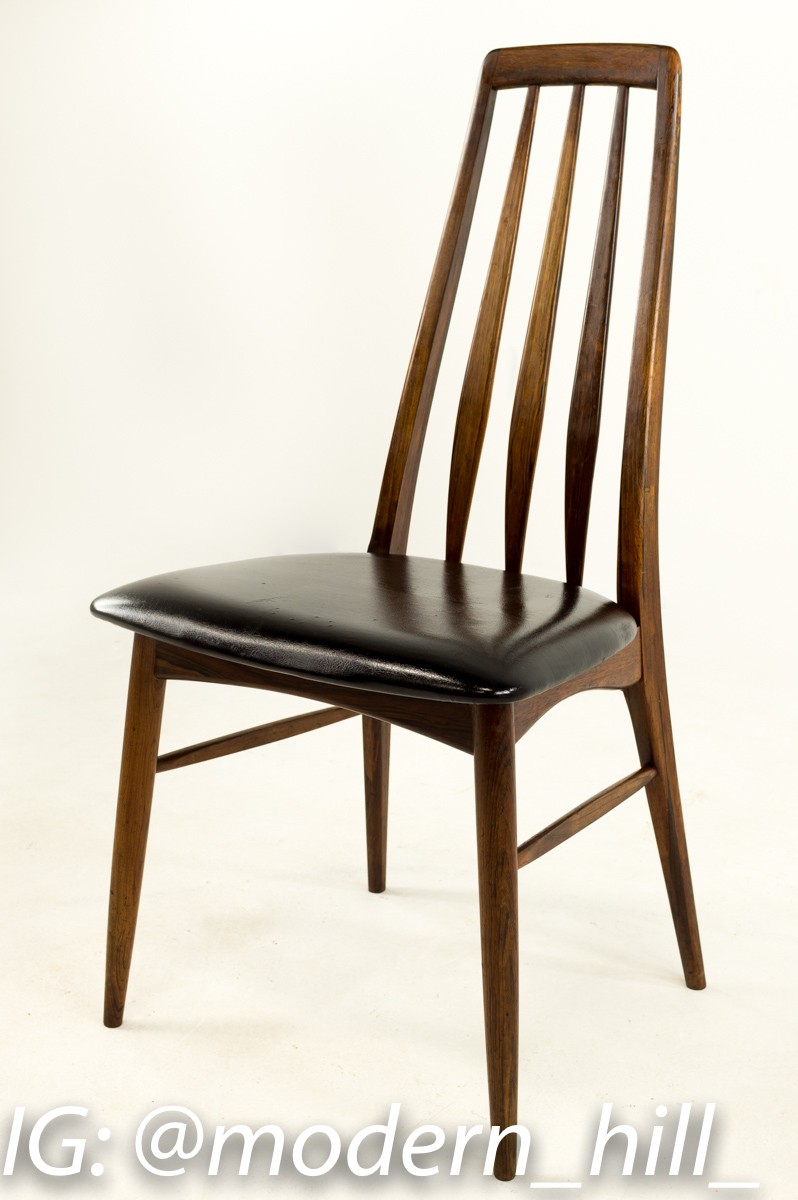 Niels Koefoeds Hornslet Rosewood Eva Dining Chairs Set of 6