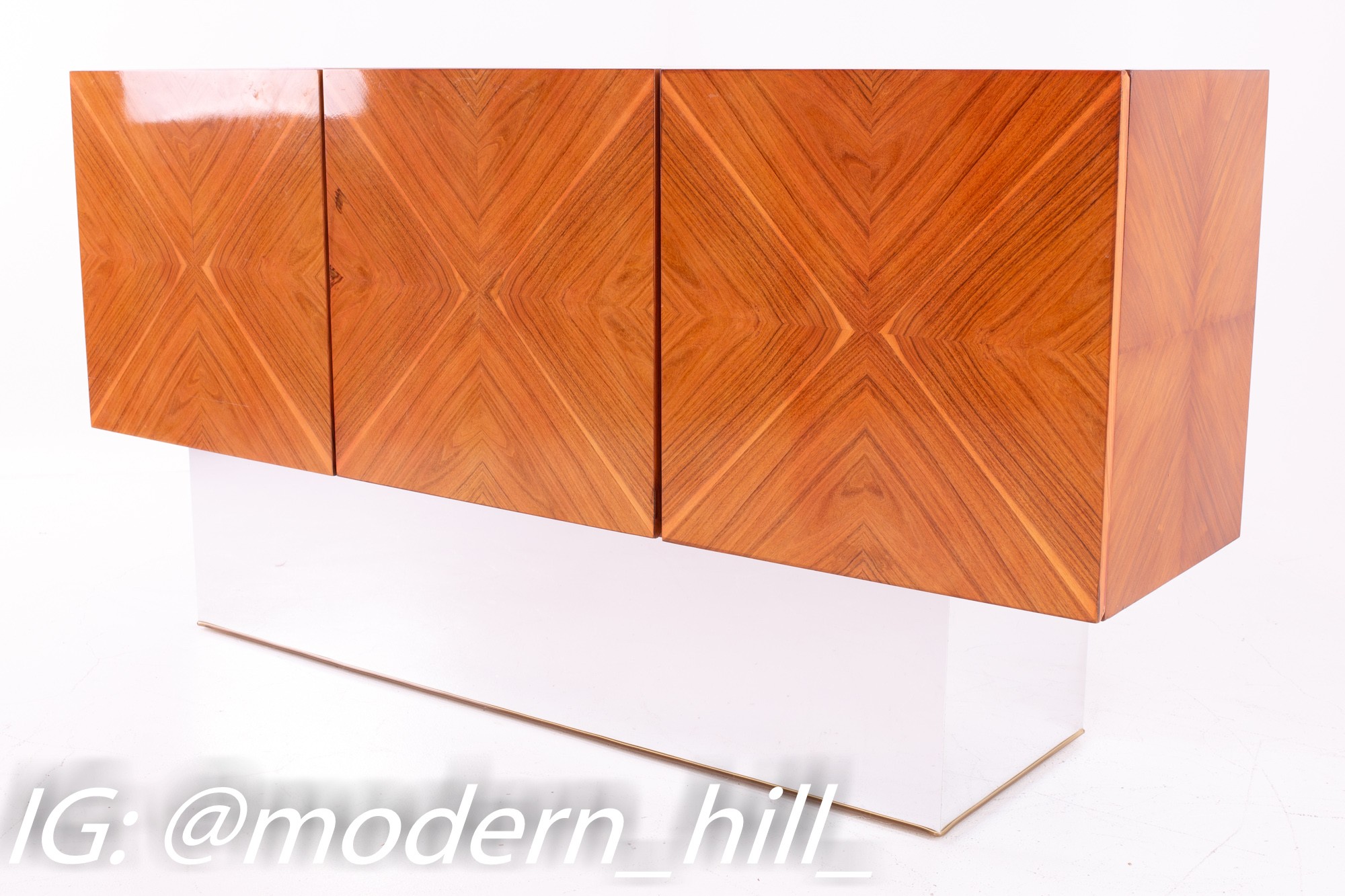 Milo Baughman for Thayer Coggin Mid Century Rosewood Floating Credenza with Chrome Plinth Base