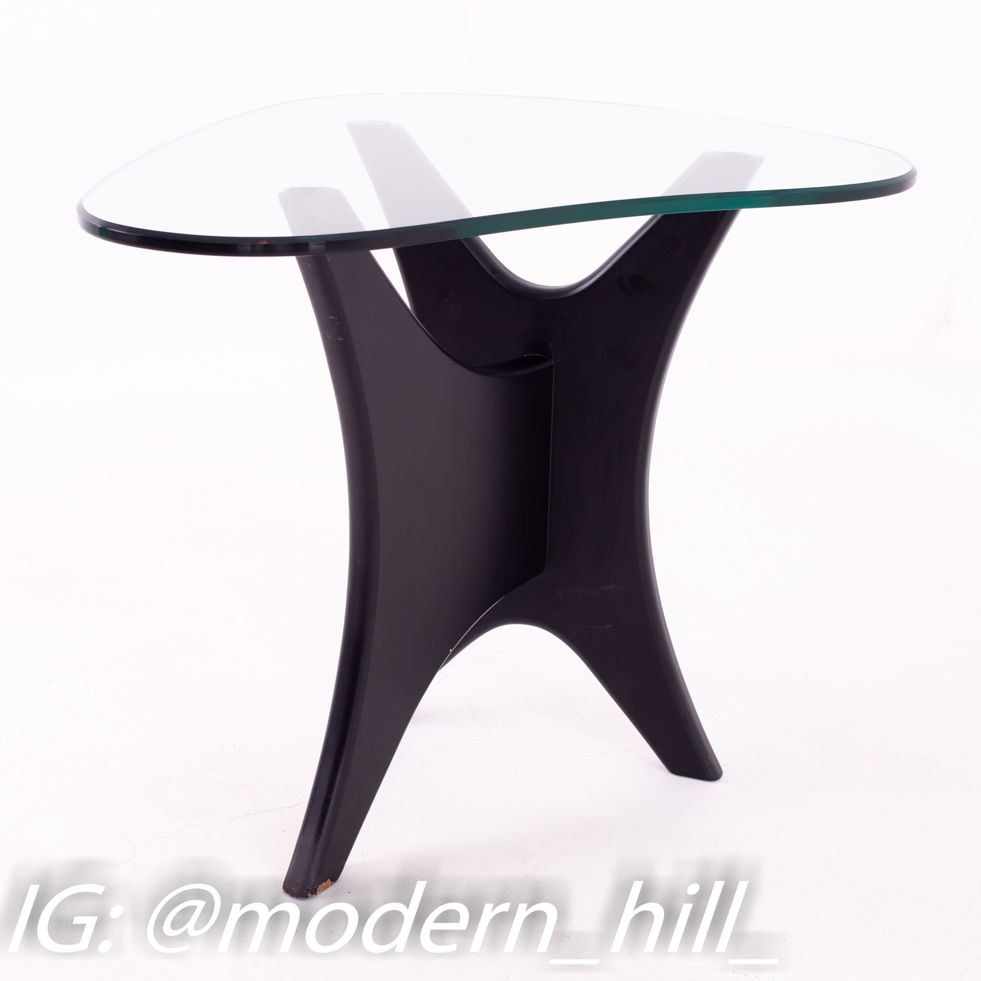 Adrian Pearsall Jacks Style Mid Century Glass Side End Table